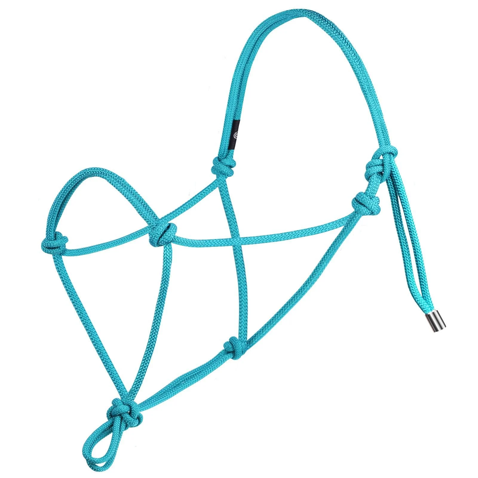 Harrison Howard Super Sturdy Horse Rope Training Halter with 4 Knot 1/4" Stiff Halter Cord Turquoise Yearling