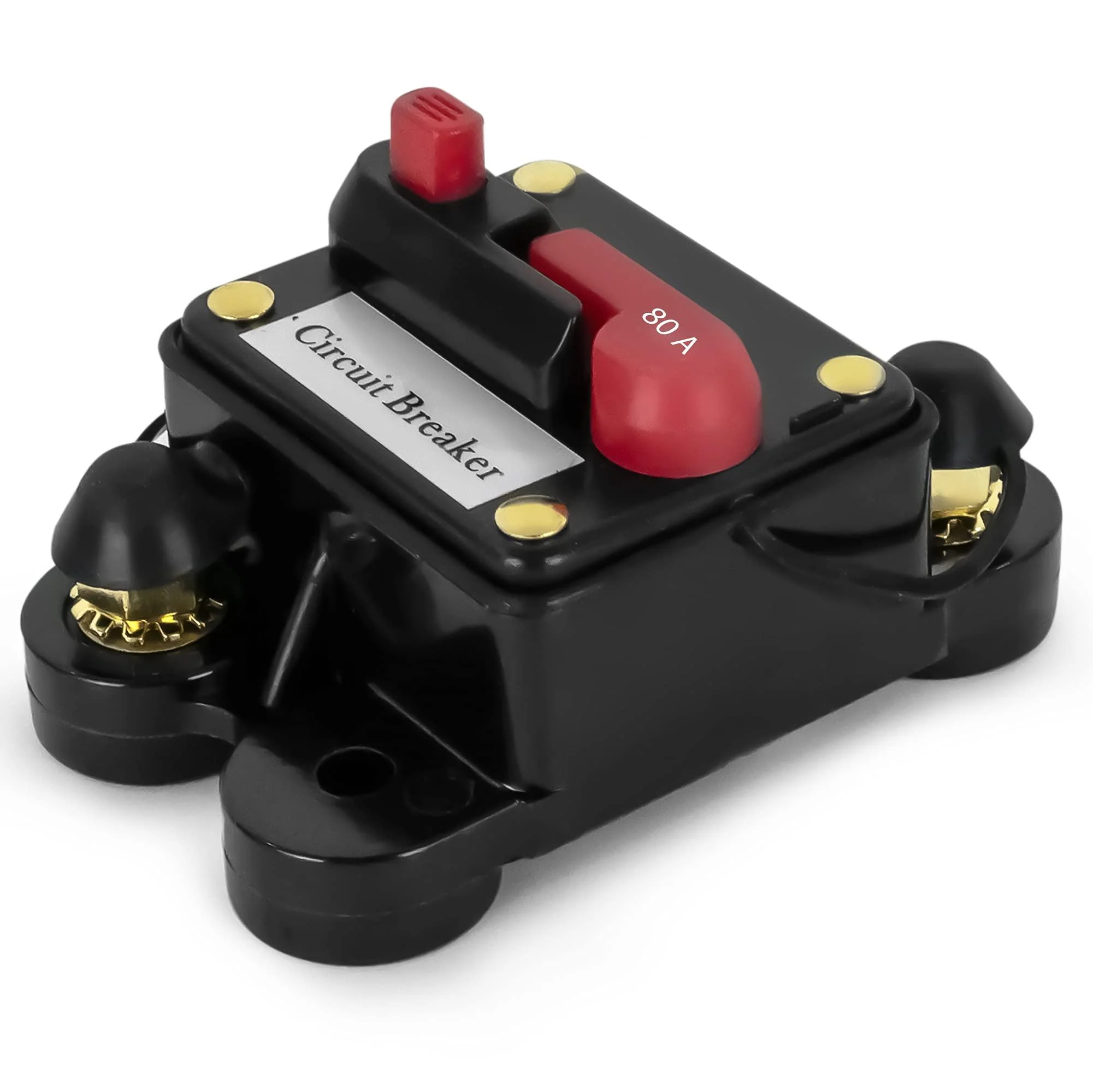 Five Oceans Anchor Windlass Circuit Breaker with Manual Reset Button, 12 Volts, Waterproof IP67, Surface Mount, Easy Installation 80 Amps