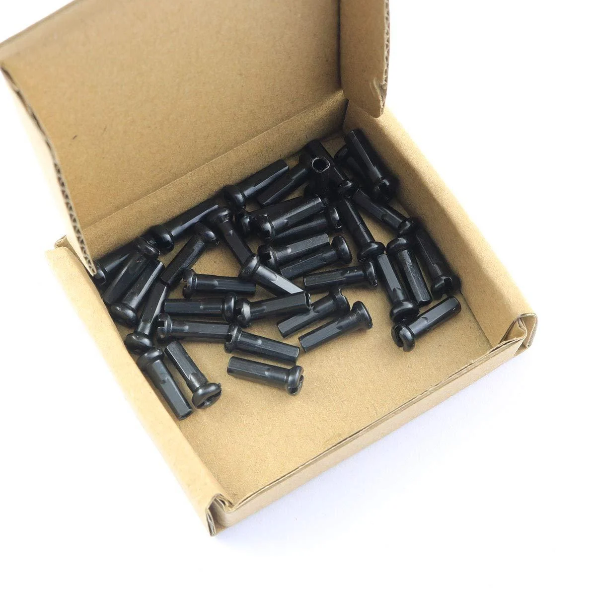 Pro Bamboo Kitchen 36pcs Mountain Bike Spoke Cap Black Carbon Steel Bicycle Spoke Cap 14G Nipple for 2mm Diameter Spokes