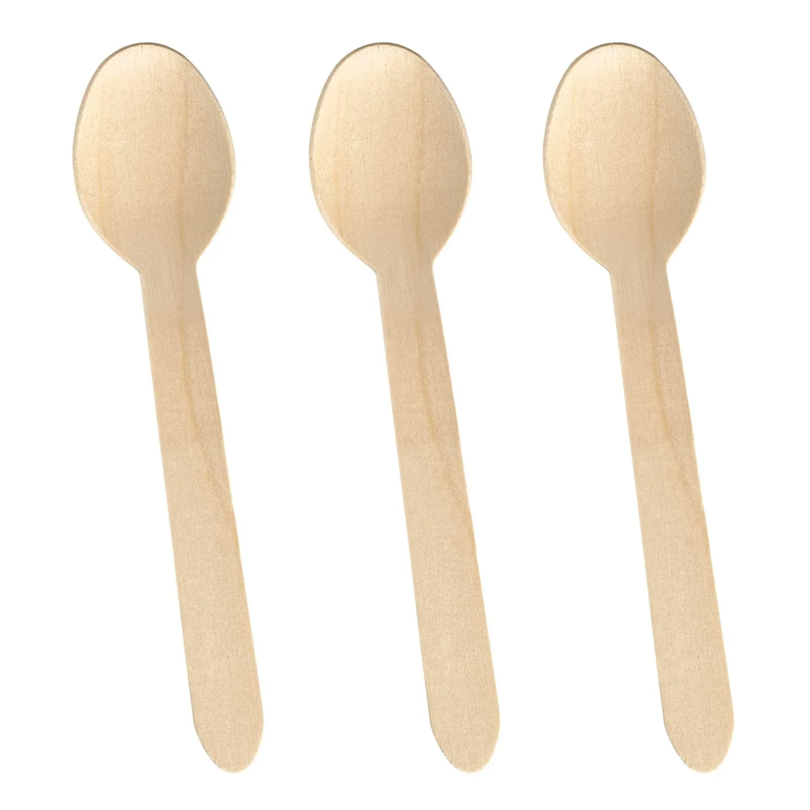 BLUE TOP 100pcs Disposable Wooden Cutlery Spoons 6.4 Inch 100% Natural Eco-Friendly,Biodegradable and Compostable Alternative to Plastic,great Disposable wooden Utensils for Event Camping Pinic Spoons 6.4 inch 100 PCS