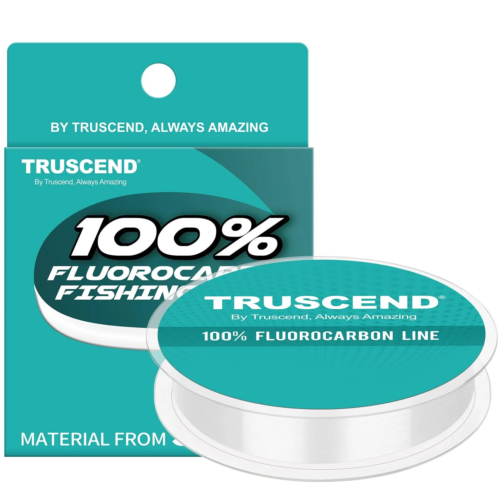 TRUSCEND 100% Fluorocarbon Fishing Line, Japan Material Nrivaled Sensitivity, Hanging Christmas Ornaments, Beading Thread, Bracelet Making, Multi-Species Versatility, Superior Castability & Toughness 10lb/0.24mm/54yds Clear
