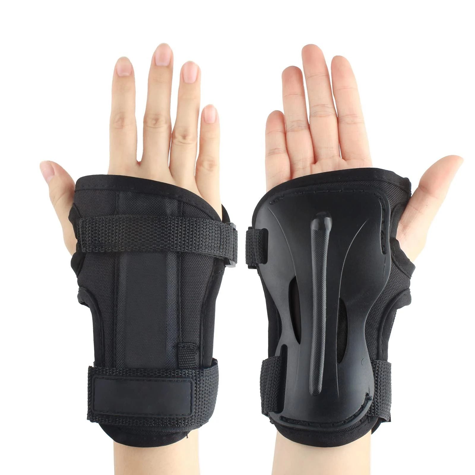 Andux Ski Gloves Extended Wrist Palms Protection Roller Skating Hard Gauntlets Adjustable HXHW-04 X-Large