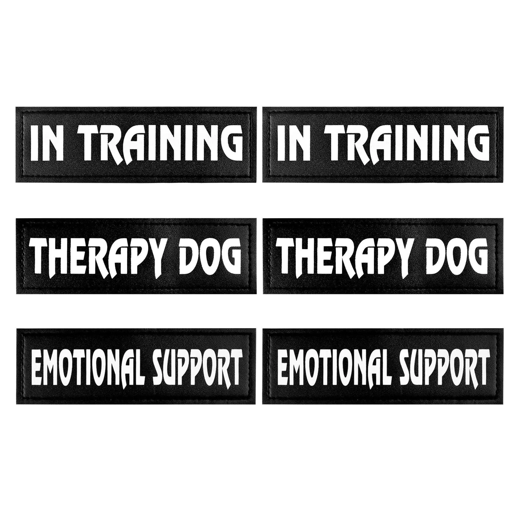 6PCS Reflective Dog Patch with Hook Backing In Training Harness Removable Tags Emotional Support Dog Vest Patches for Service Dog Vest Harness (6.2 X 1.9) In Combination 4 - Lnrkai