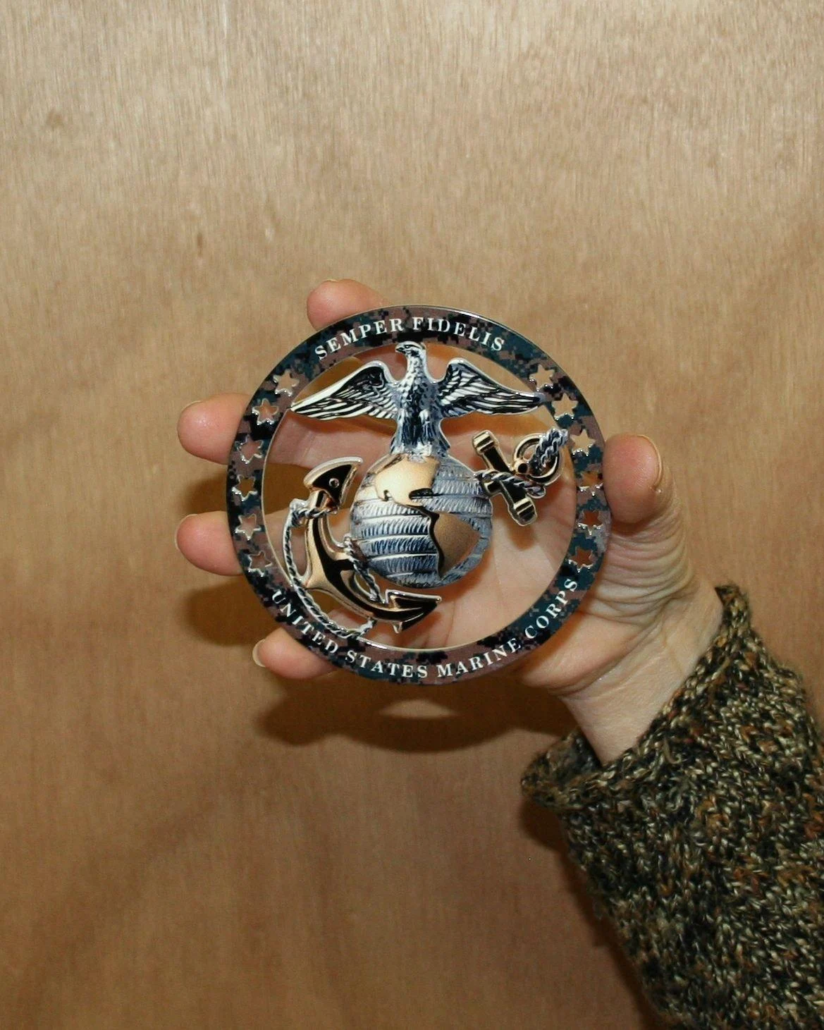 USMC ROUND EMBLEM MAGNET 4"x4" SEMPER FI Truck SUV Auto Decal Magnet 4" x 4" - PhotoSteel