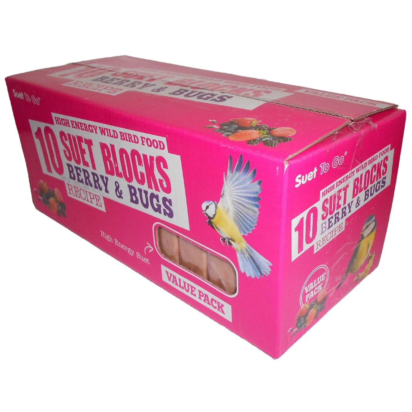 Suet To Go Berry and Bugs Suet Block Wild Bird Treat 10 x 300 g