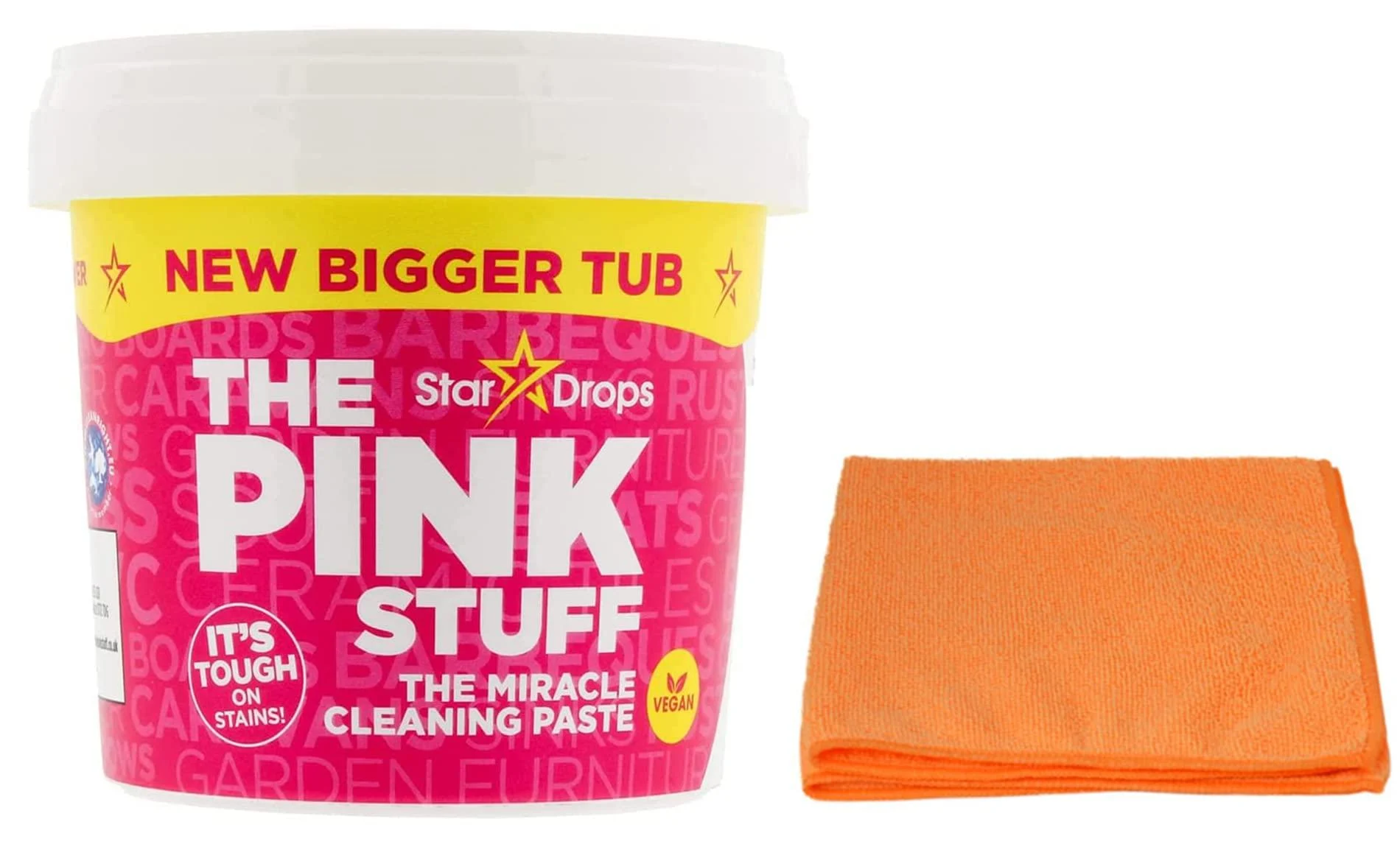 Pink Stuff Multipurpose Cleaning Paste- New Bigger Tub 850 G -Non-hazardous Household Cleaner with Ultra Absorbent Microfibre Cleaning Cloth Pink Stuff Paste + Microfibre Cloth