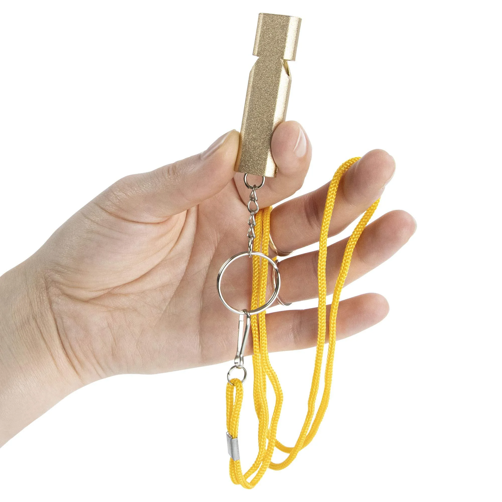 Lionsports Two hygienic signal pipes in silver and gold (NEW 2020) with key rings and storage box - improved construction 2020 for a clear and loud signal gold and silver