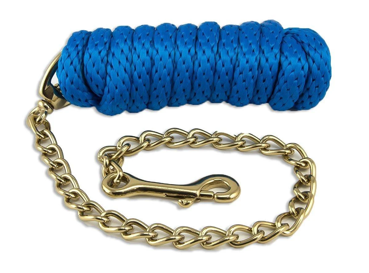 Basic Poly Lead Rope with Chain Royal Blue - Aime Imports