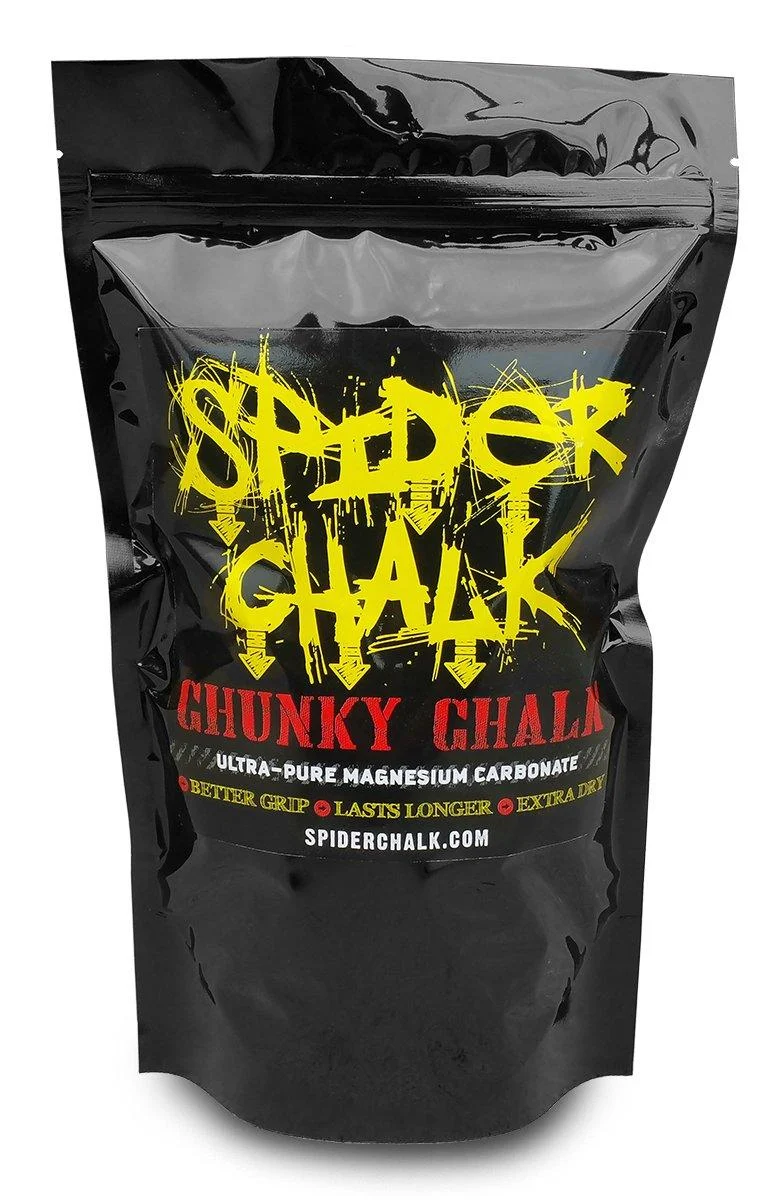 Spider Chalk Chunky Chalk - A Mix Of Powder and Blocks, 12 oz. Bag - Extra Dry, Long-Lasting Grip - For Rock Climbing (Indoor & Outdoor), Bouldering, & Gym