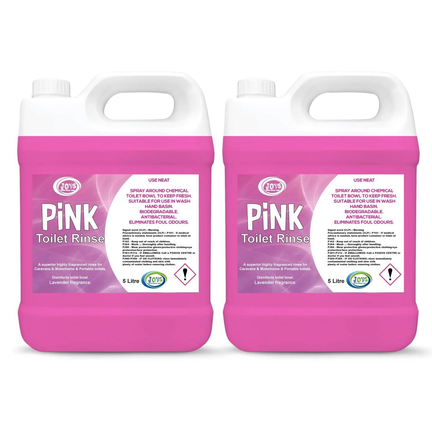 Pink Toilet Chemical Rinse 2 x 5 Litre for Motorhomes & Caravans | Eco-Friendly Odour Eliminator | Up to 50 Treatments Each