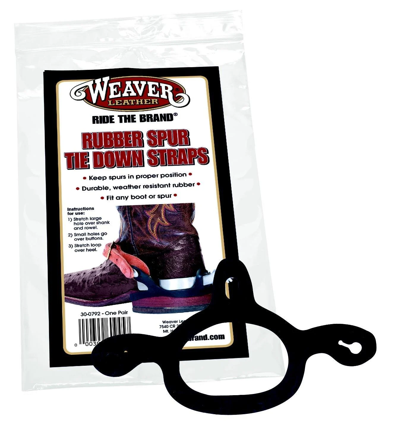 Weaver Leather Rubber SPUR TIE Down Straps