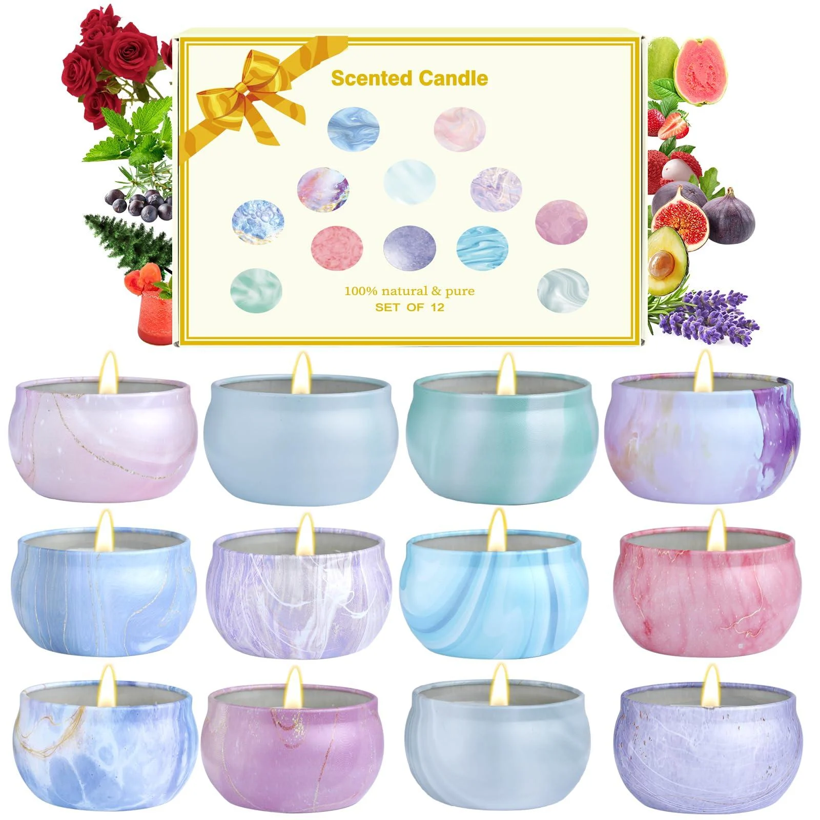 Scented Candles Gifts for Women 12 Pack Candles for Home Scented Soy Scented Candles for Home Aromatherapy Candle Gifts Set for Christmas Day Birthday Mothers Day Valentine's Day - #OOTD