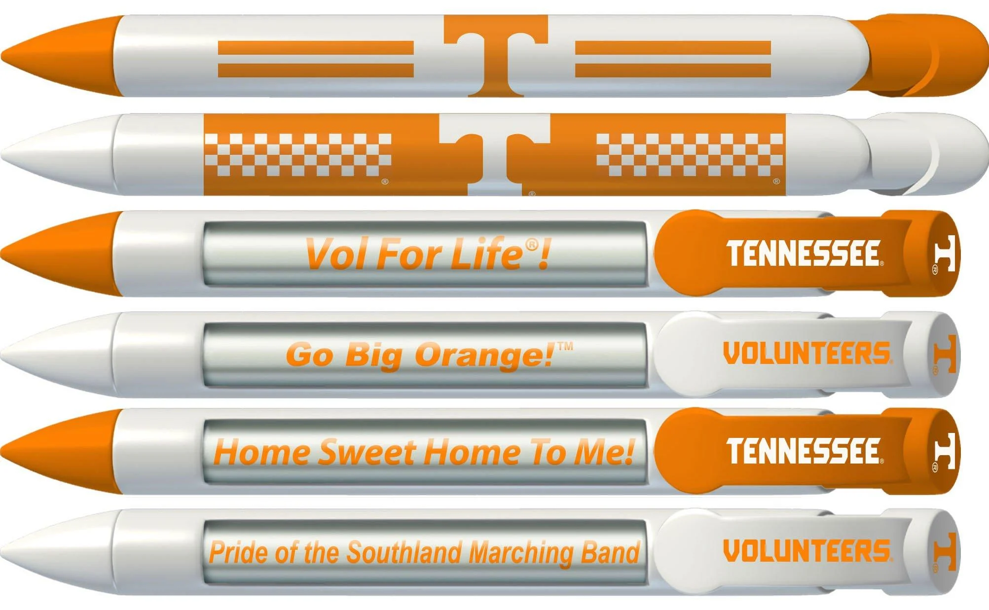 Greeting Pen College Pen-Tennessee Vols Braggin' Rights Rotating Message 6 Pen Set 20503