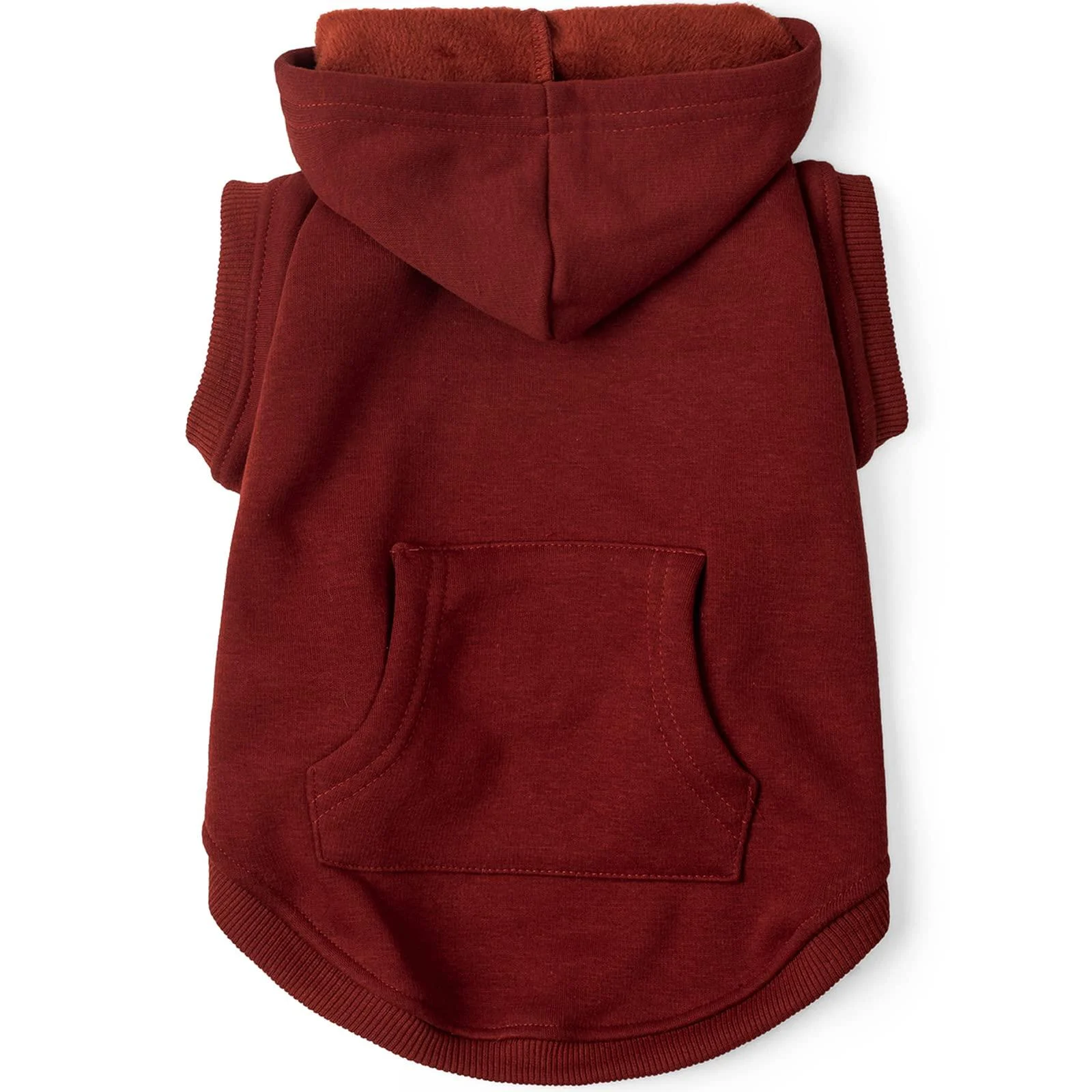 Koneseve Dog Hoodie Fleece Puppy Clothes Warm Sweater with Hat for Small Medium Dogs Cat Hooded Shirt Kitten Pet Basic Sweatshirt with Pocket Doggie Soft Winter Coat Apparel (Red 3XL) 3XL-(2638lb) | Chest(26.8") Red