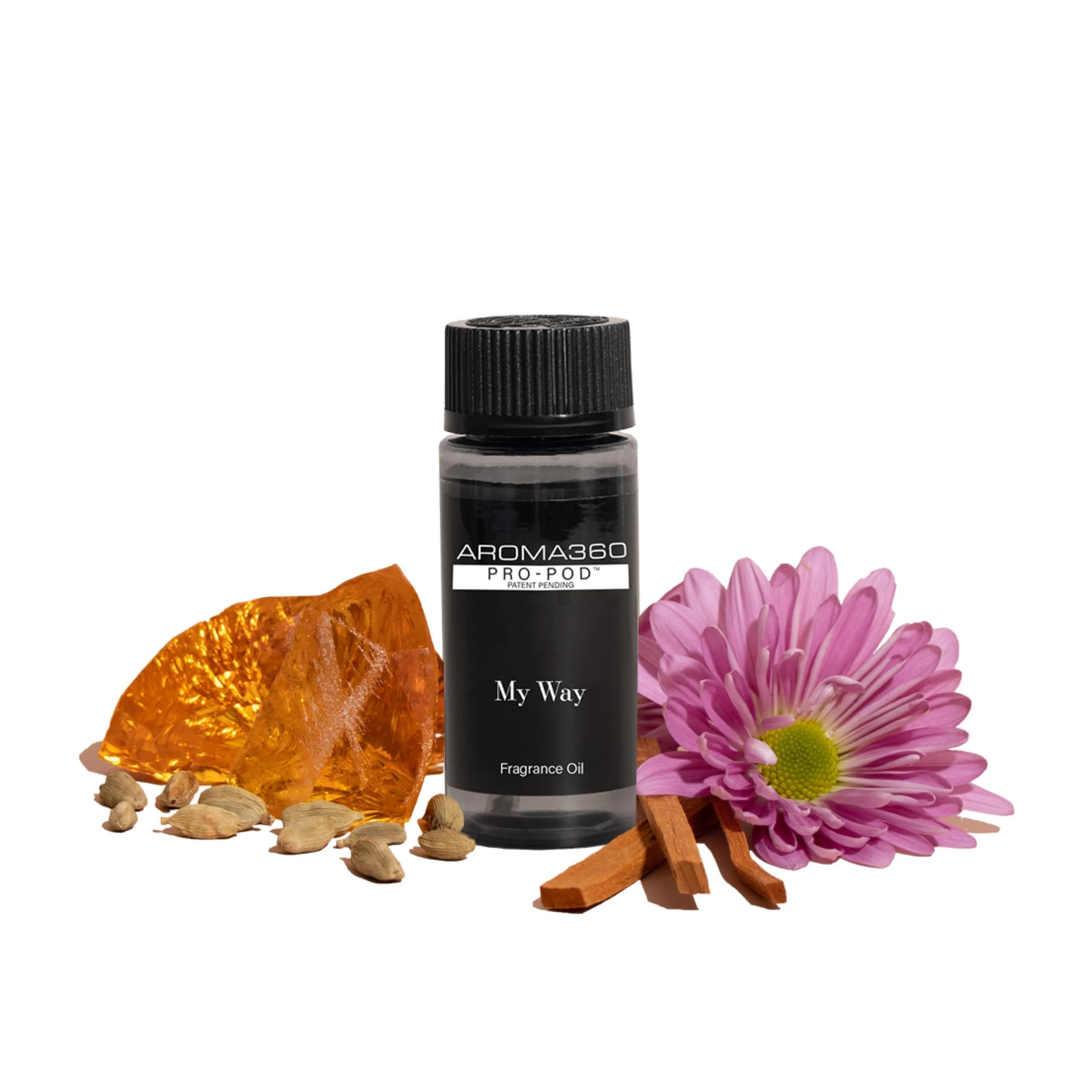 Aroma360 My Way Pro Pod Fragrance Oil Blend Hotel Inspired Luxury Essential Oil Diffuser Aromatherapy Scent Diffuser Oil Tuscan Leather Lush Sandalwood and Iris 1.7 fl oz 50 mL