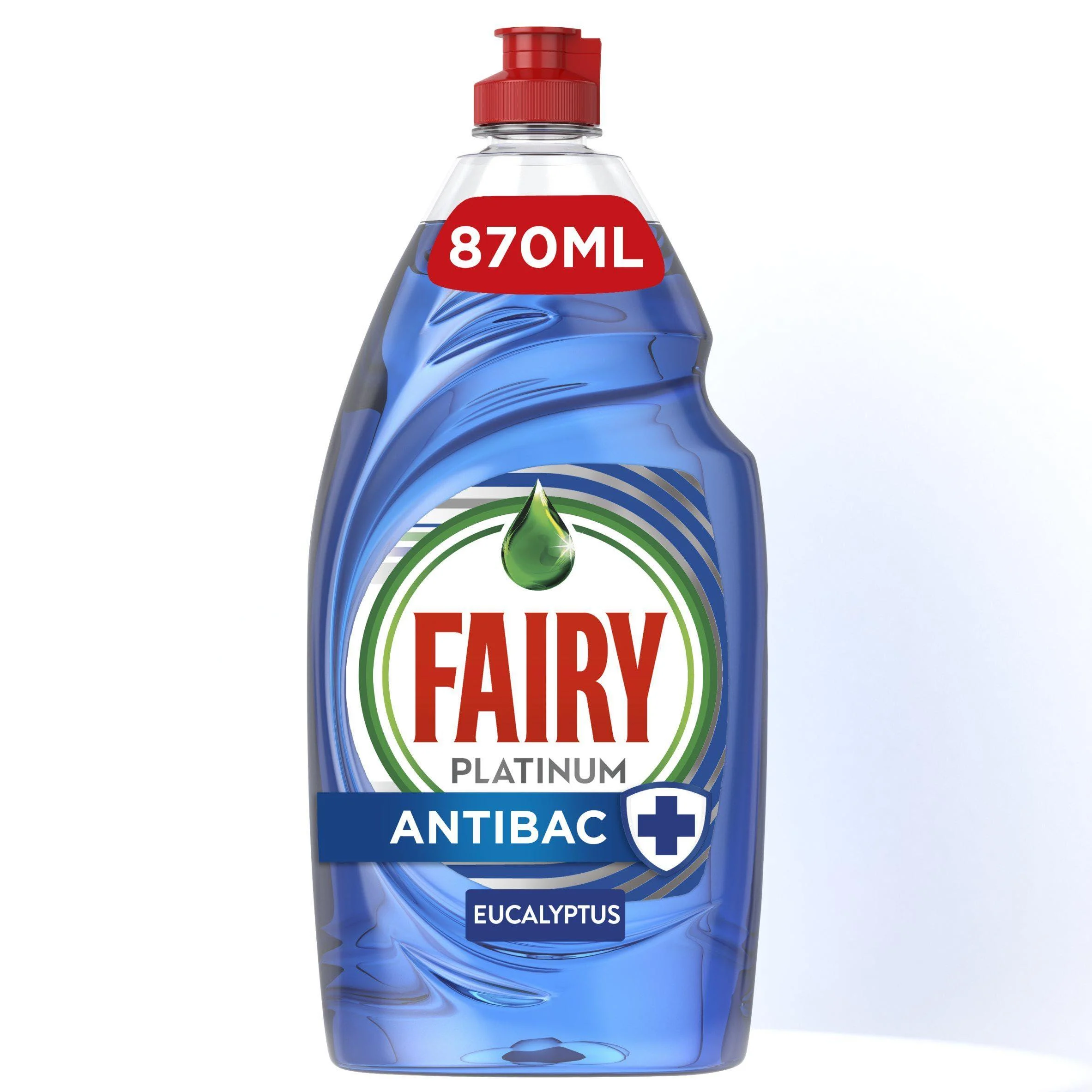 Fairy PLATIUM 870ml Washing Up Liquid Antibacterial EUCALYPTUS Dishes Grease Cleaner - EMBO