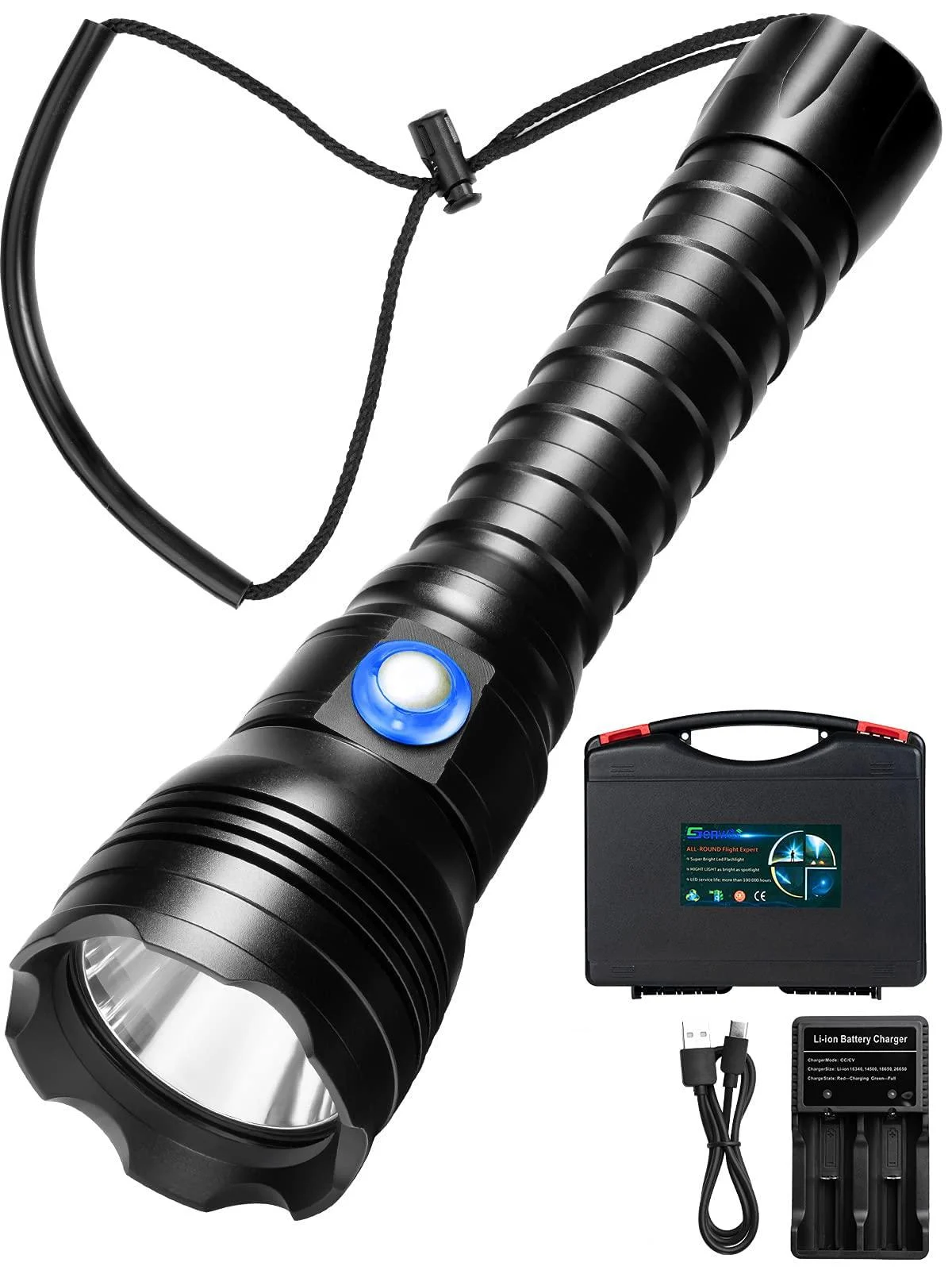 Genwiss Scuba Diving Lights, 6000 Lumen Underwater Flashlight, Deepest 150m IPX68 Waterproof, High Lumens XHP70 LED Torch Powered