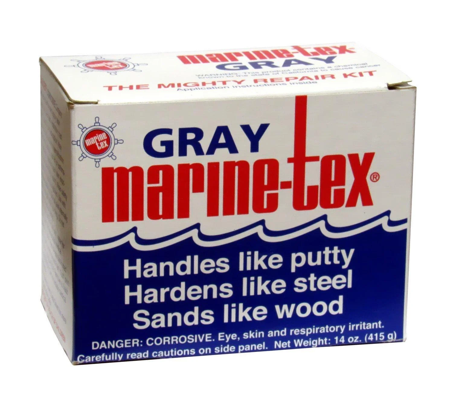 Marine-Tex Epoxy Putty Gray 12 Ounce (3/4 lb) Kit