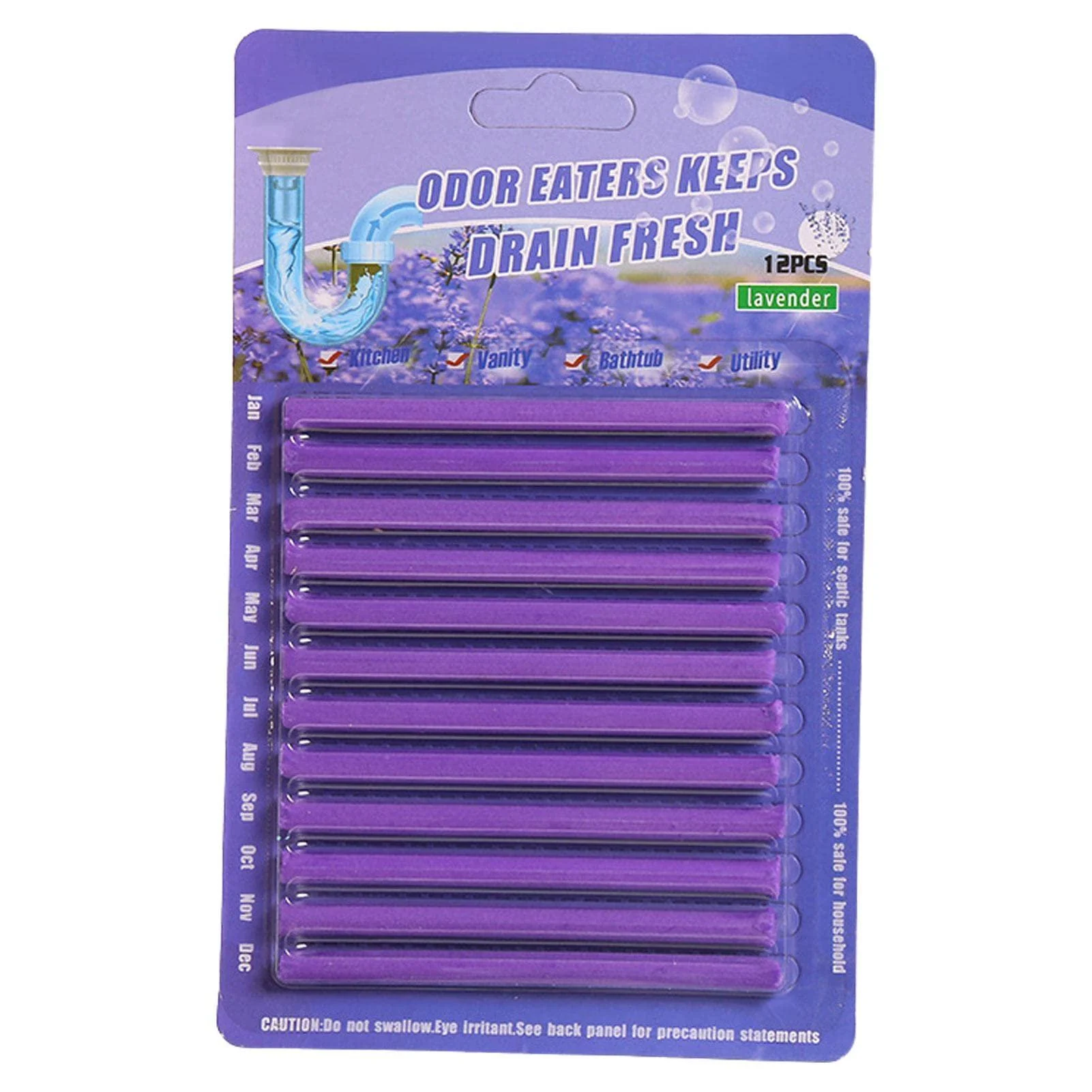 Drain Sticks Pipe Cleaning | Pipe Drain Cleaning Sticks Shower Drain Deodorizer Effective Drain Pipe Cleaning Sticks to Unclog Drains Sink Shower Drain Deodorizer 5 Different Scents Yuny Lavender