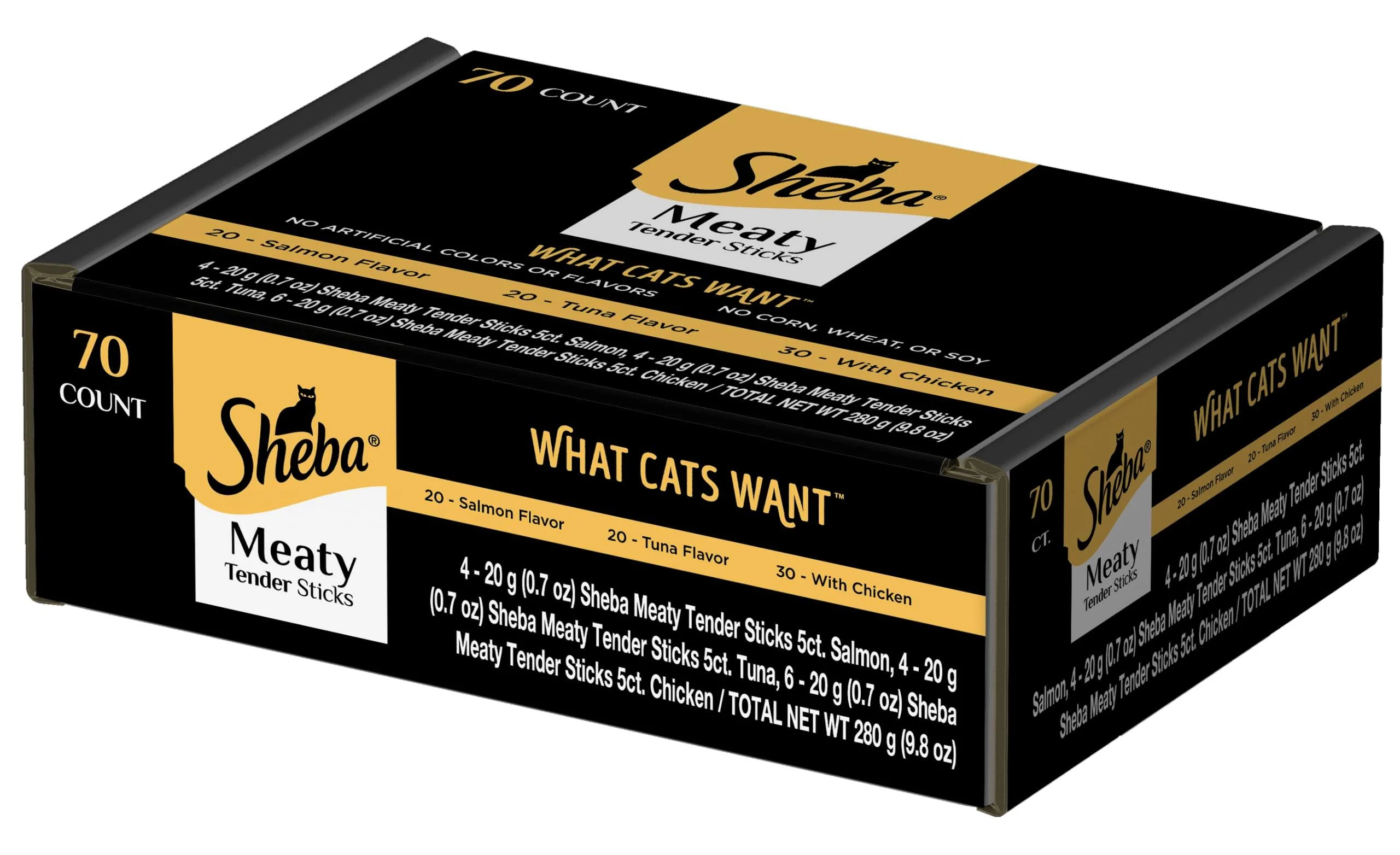 Sheba Meaty Tender Sticks Cat Treats 70 Count (Pack of 1) - Sheba Treats