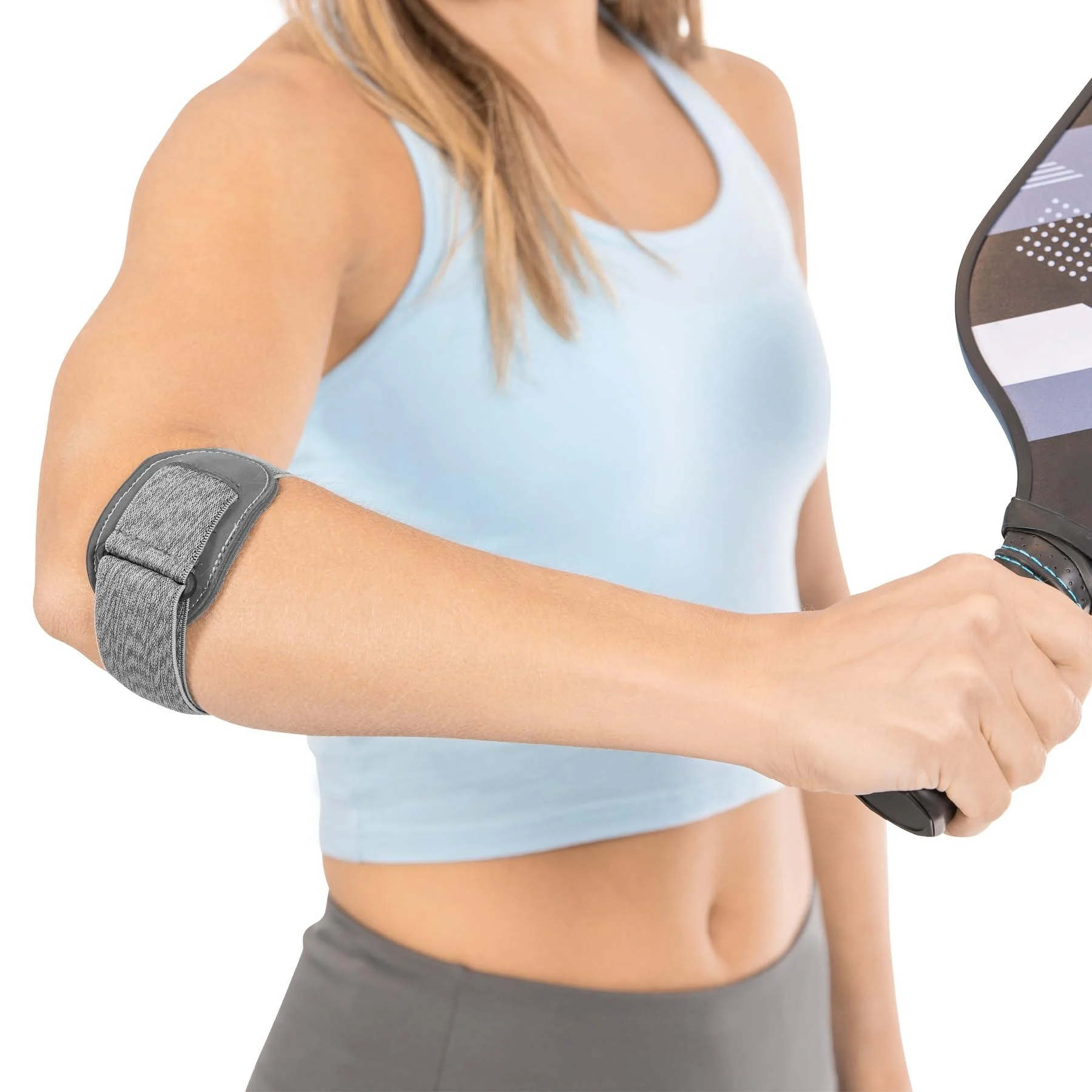 BraceAbility Court Comfort - Tennis Elbow Brace for Women and Men - Sports Elbow Support Forearm Strap with Compression Pad for Tendonitis Tennis or Golfers Elbow Pickleball Pain Relief (One Size)