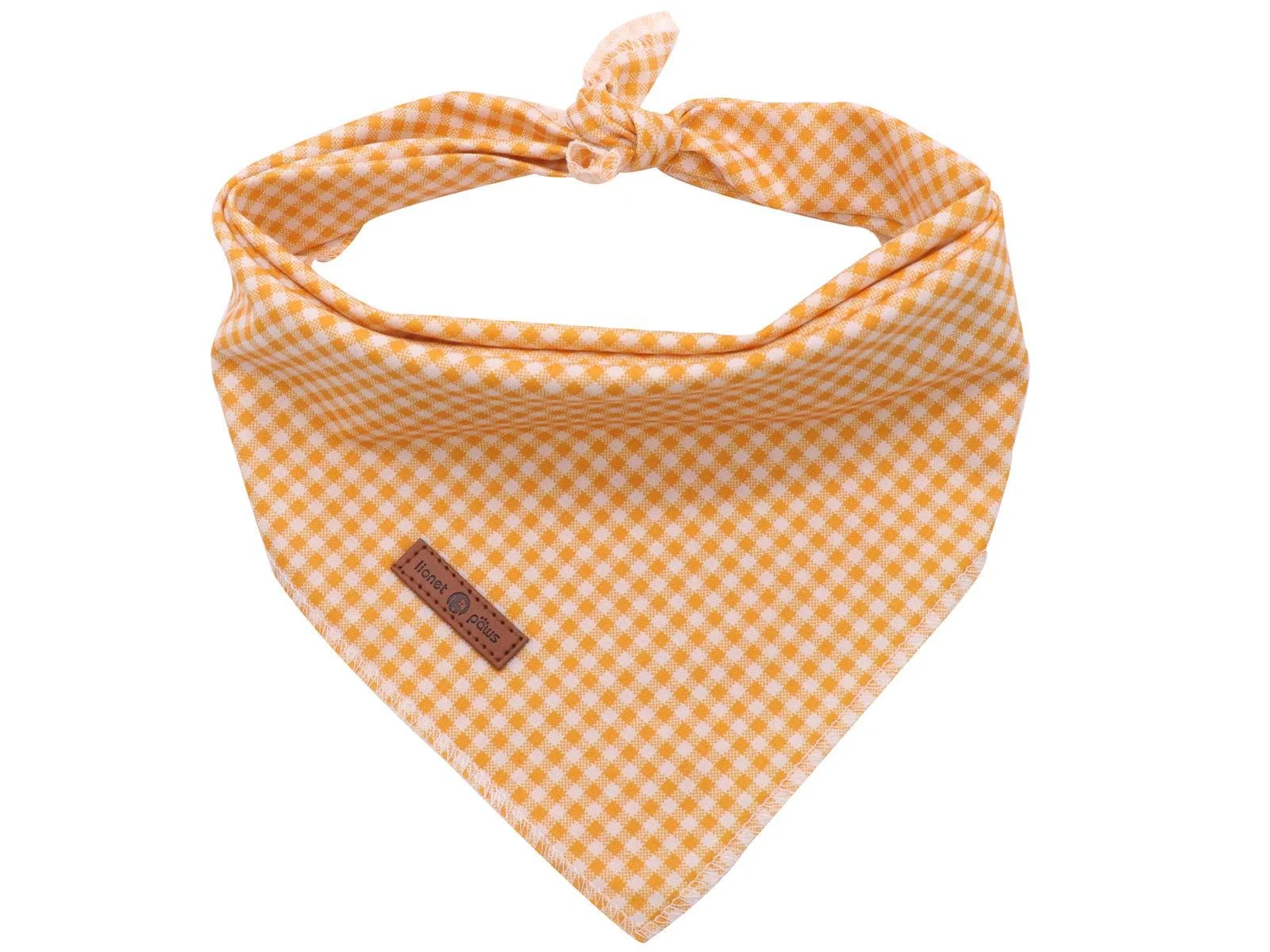 lionet paws dog bandana headscarves dog scarf triangular scarf yellow&white checked LL (1 pack) yellow&white checked