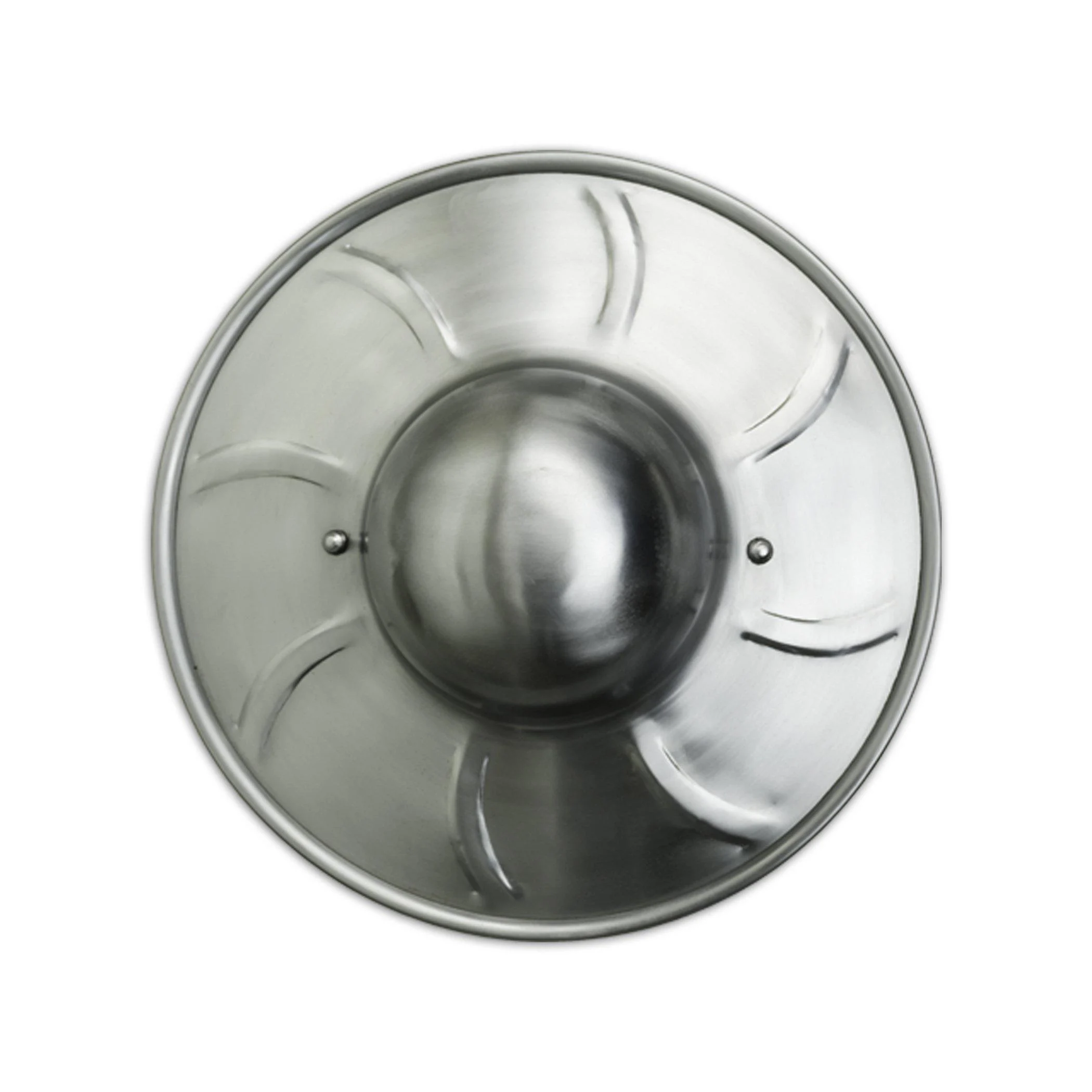 GDFB Large Dome Spiral Fluted Buckler with Handle, 14 GA, Multi