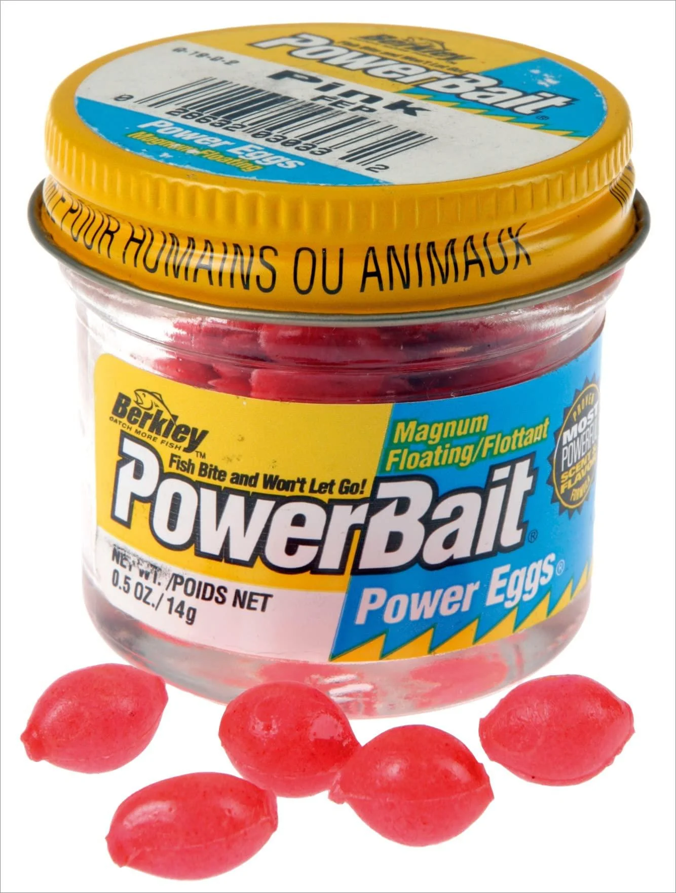 Berkley PowerBait Power Eggs Floating Magnum Fishing Soft Bait, Pink - Original Scent, .5 oz Small Jar