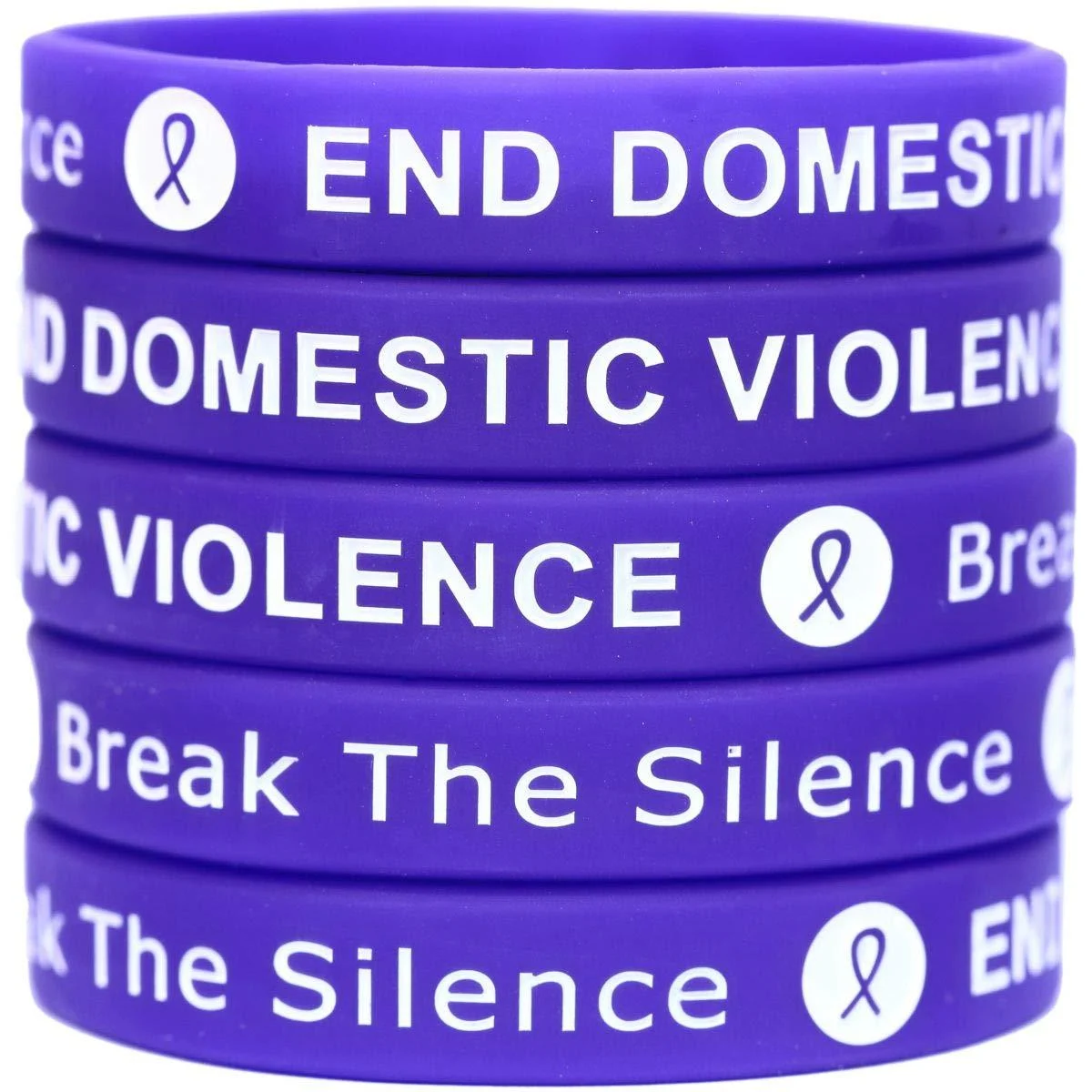 5 End Domestic Violence Wristband Bracelets - SayitBands