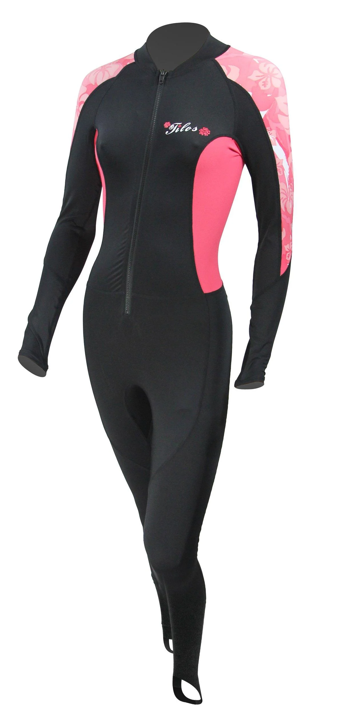 Tilos Full Body Snorkeling Swim Lycra Full Skin Suit - Long Legs Long Sleeves for Women UV Sun Protection Coral Flower X-Small