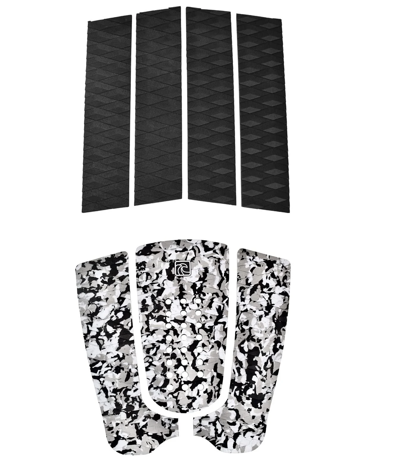 Shaka Pro EVA Surfboard Traction Pads (Front and Back) - 7 Adjustable Pieces with 3M Adhesive - Max Diamond Grip with Kicker and Arch Bar - Fits All Board Sizes