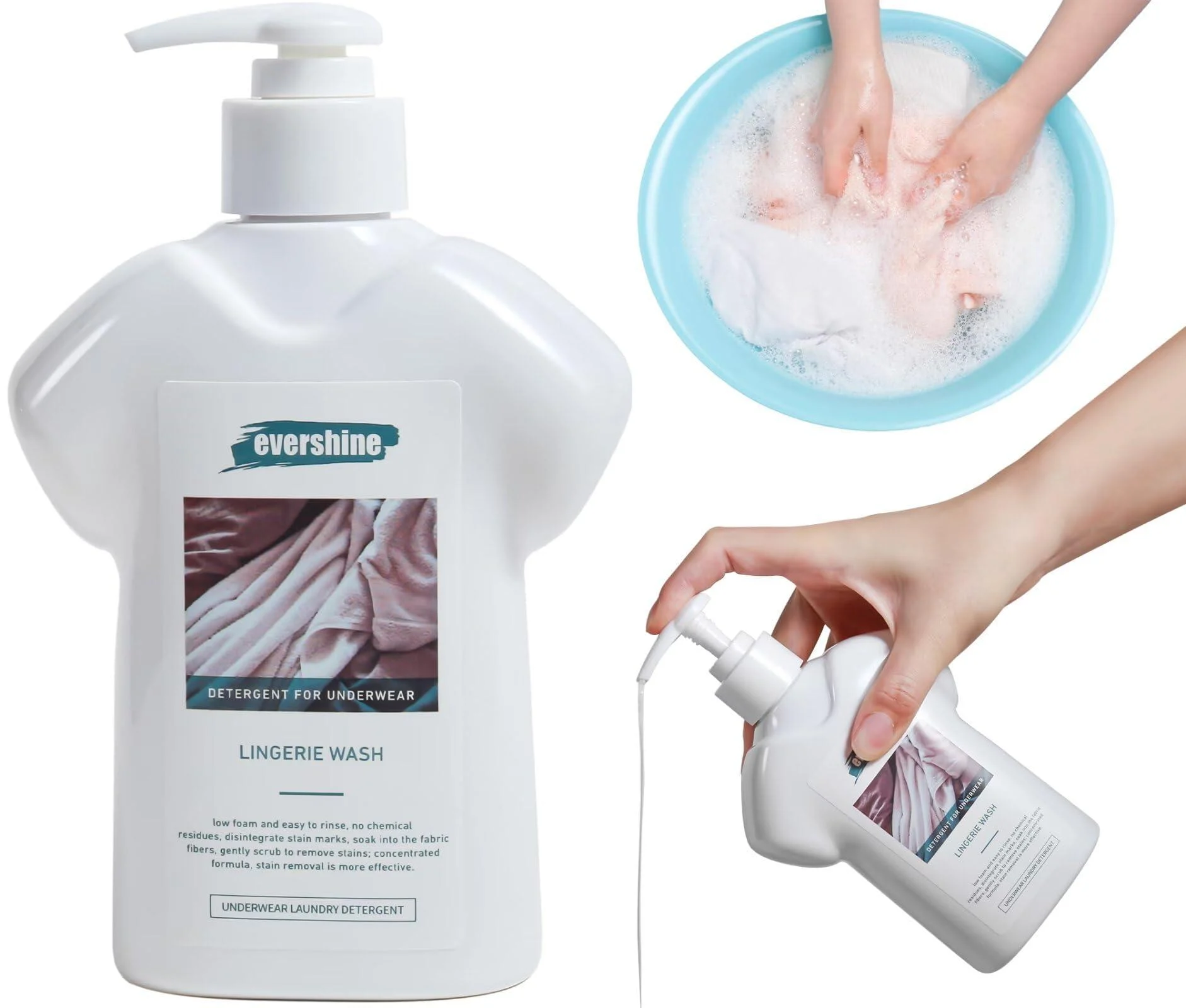 EVERSHINE Lingerie Detergent - Double Concentrated Lady Scented Delicate Underwear Cleaning Liquid - 10.14 Fl Oz (1 Lily Of The Valley) summer cool peace-1