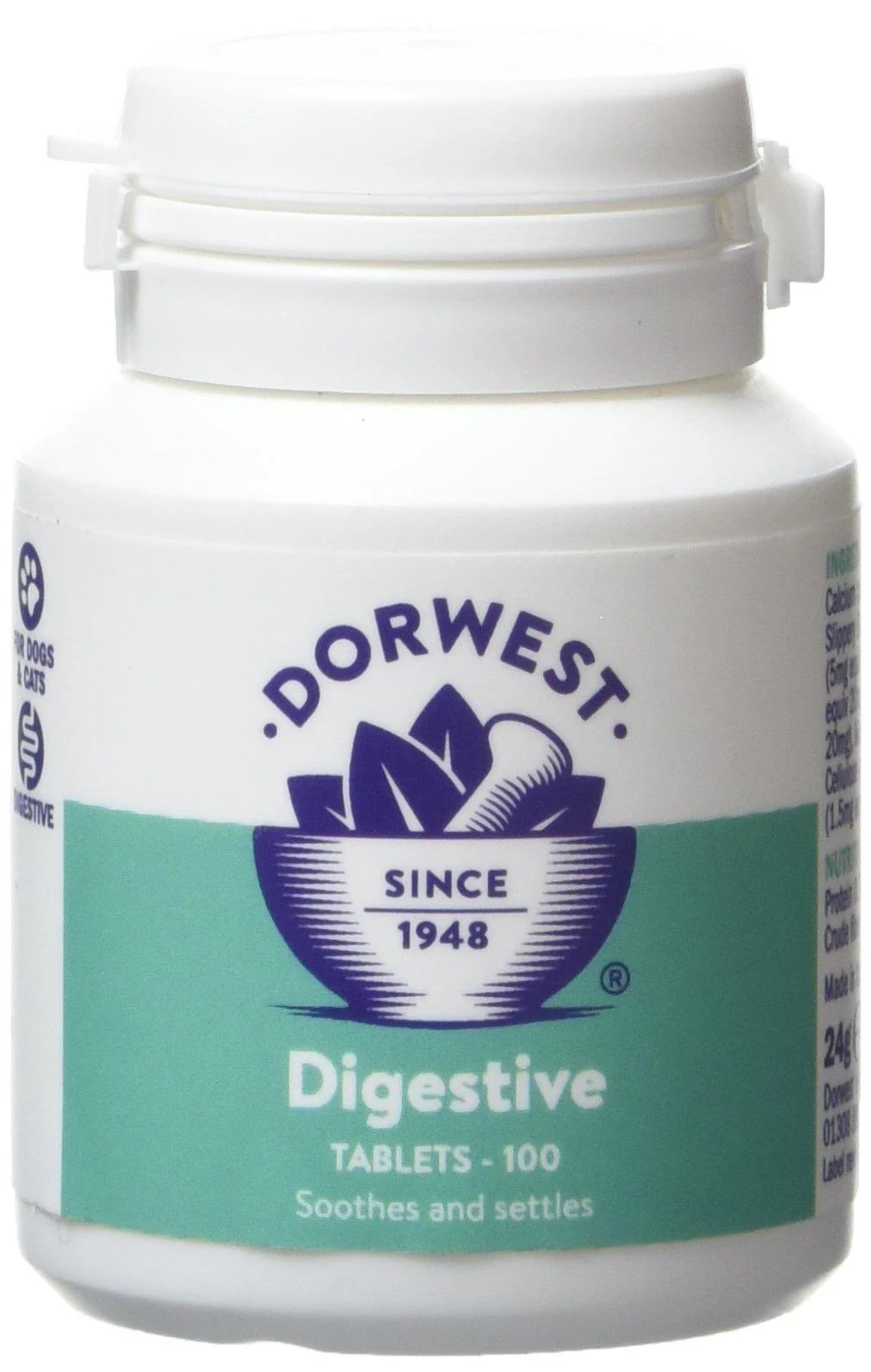 Dorwest Herbs Digestive Supplement Tablets for Dogs and Cats 100 Tablets
