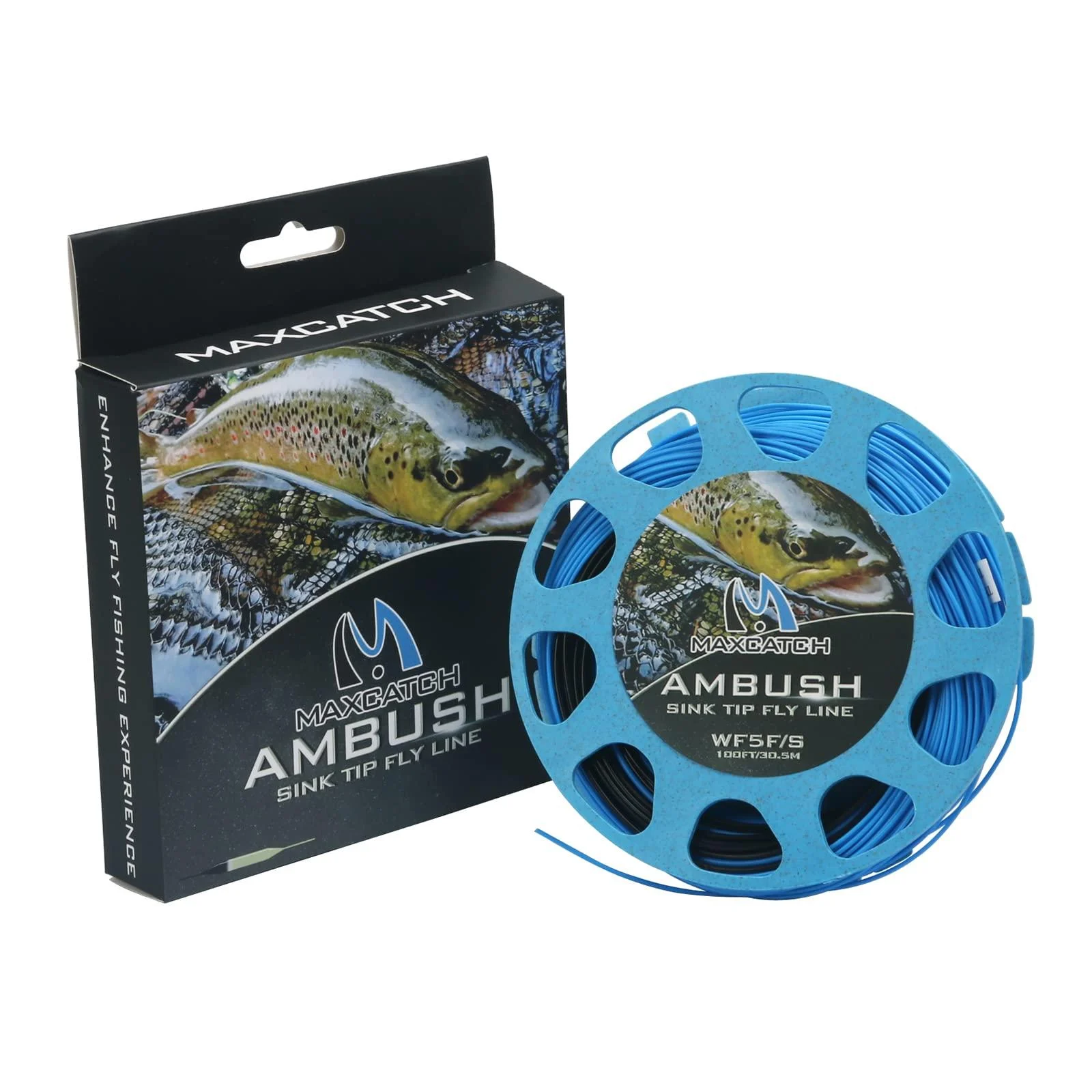 M MAXIMUMCATCH Maxcatch Sinking Tip Fly Line Weight Forward Fishing Line, 3ips/6ips, 4/5/6/7/8 F/S Royal Blue/Black, 6ips WF-8F/S