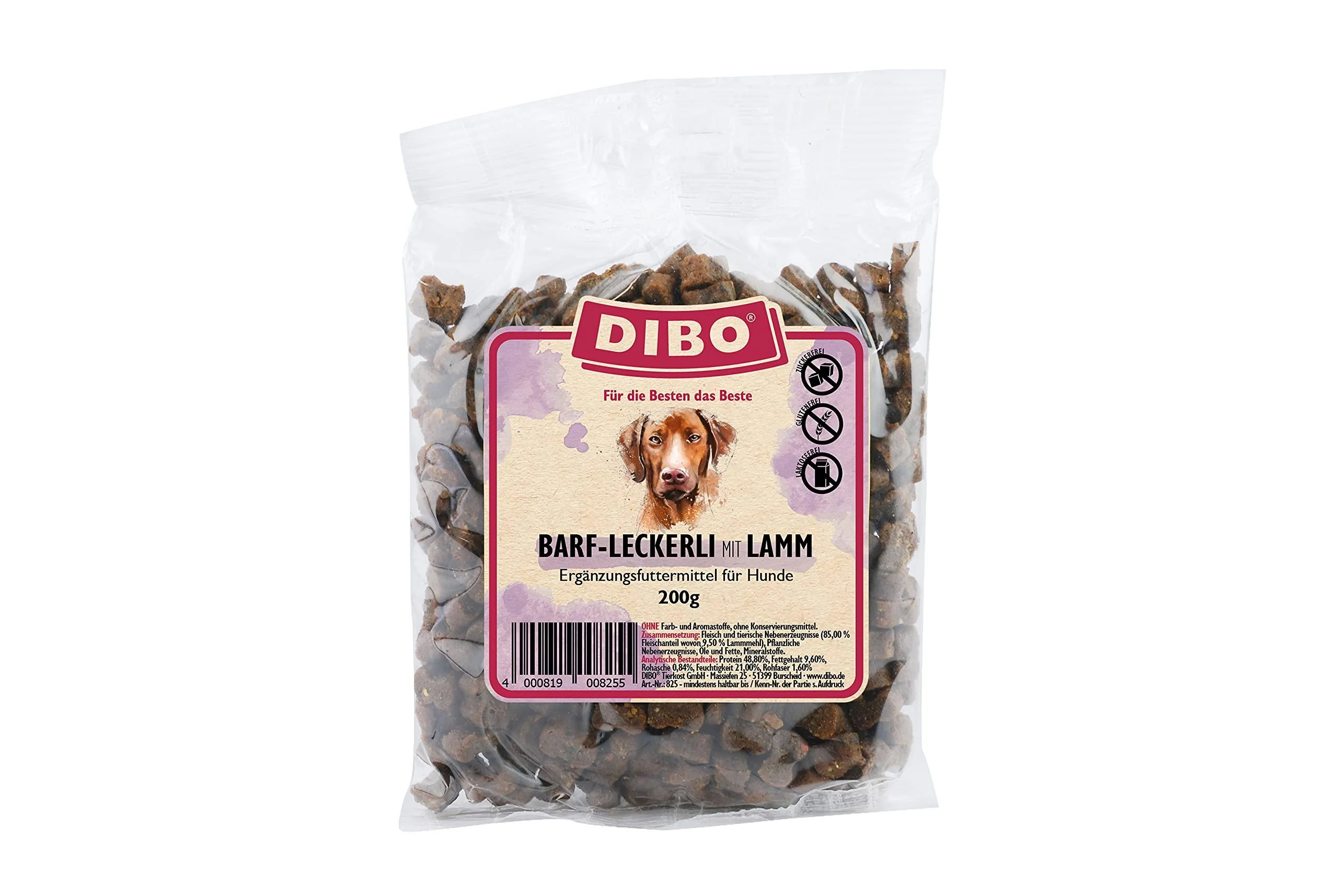 Dibo Barf treats 200g horse wild bouquet lamb duck dog nack small and practical training dog tanklies sugar -free healthy and delicious (lamb) 200 g (1 Pack) lamb