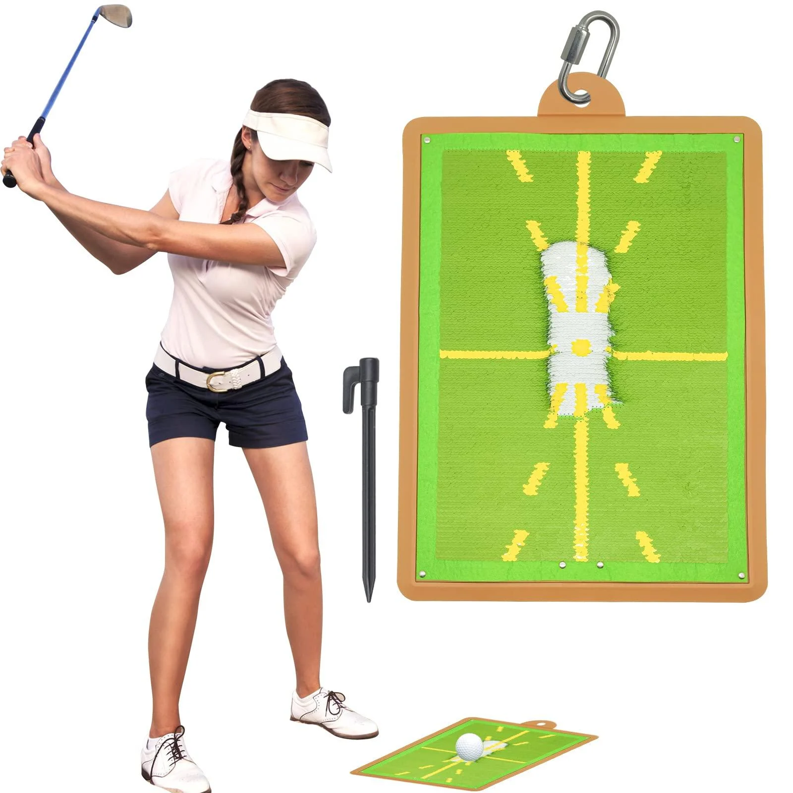 Golf Training Mat for Swing Detection, Path Feedback Golf Practice Mats, Portable Golf Hitting Mats, Advanced Golf Hitting Mat for Indoor/Outdoor, Golf Training Aid Equipment (A) - umogy