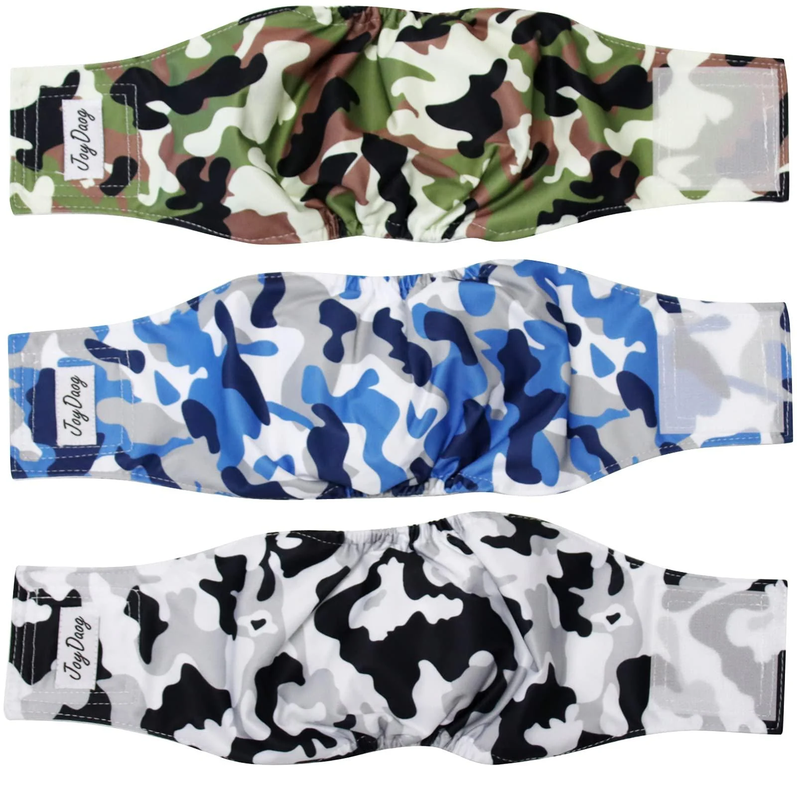 Joydaog Reusable belly bands for medium-sized dogs 3 pieces high-quality washable dog diapers male dog diapers Camo L l (16 "-20" Waist) 3 camouflage colors