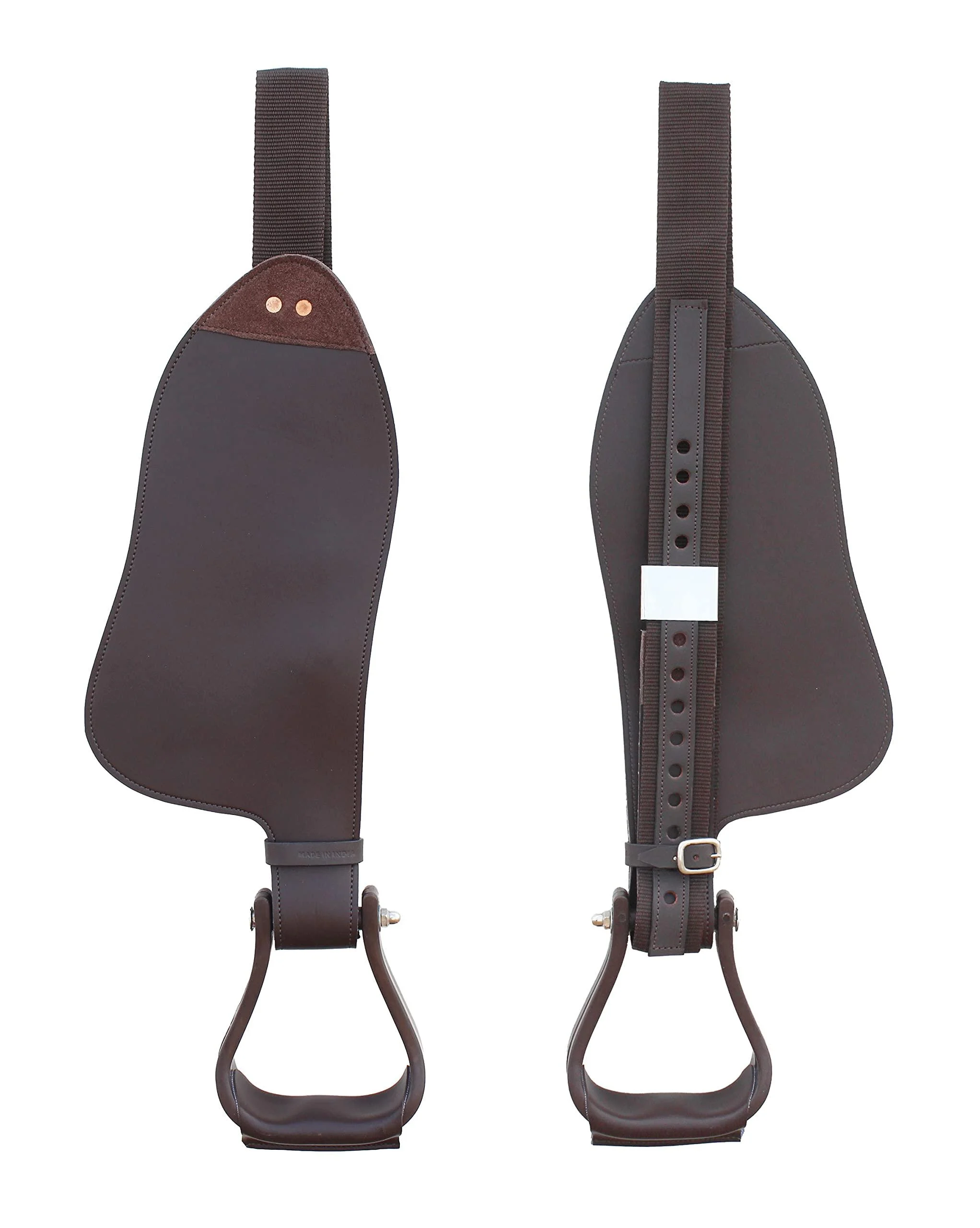 CHALLENGER Horse Western Plain Synthetic Leather Replacement Cordura Saddle Fenders 5240 Brown