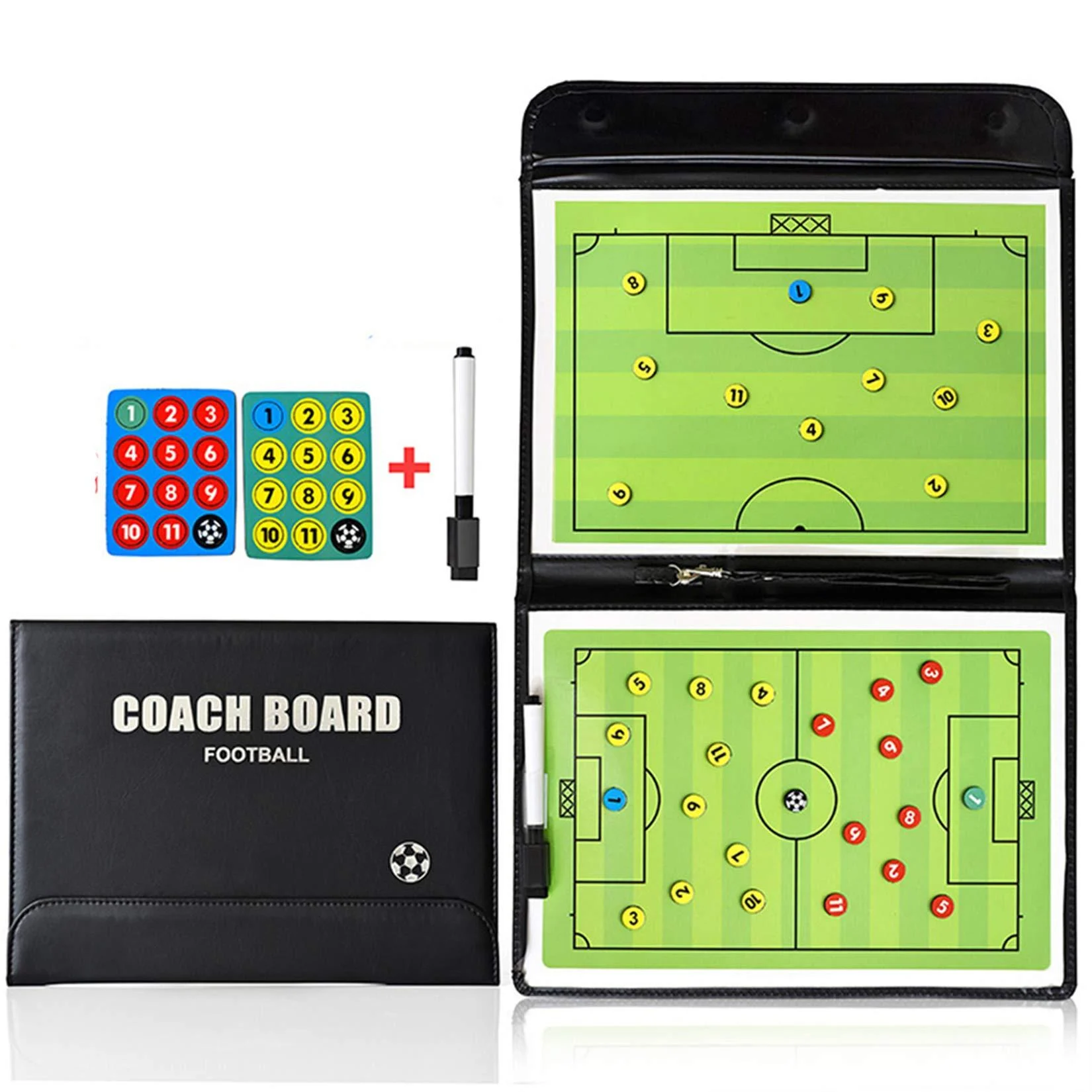 FantasyDay Soccer Magnetic Coach Clipboard with Dry Erase Zipper and Marker Pen - Coaching Strategy Board Kit Foldable and Portable Strategy Coach Board #2