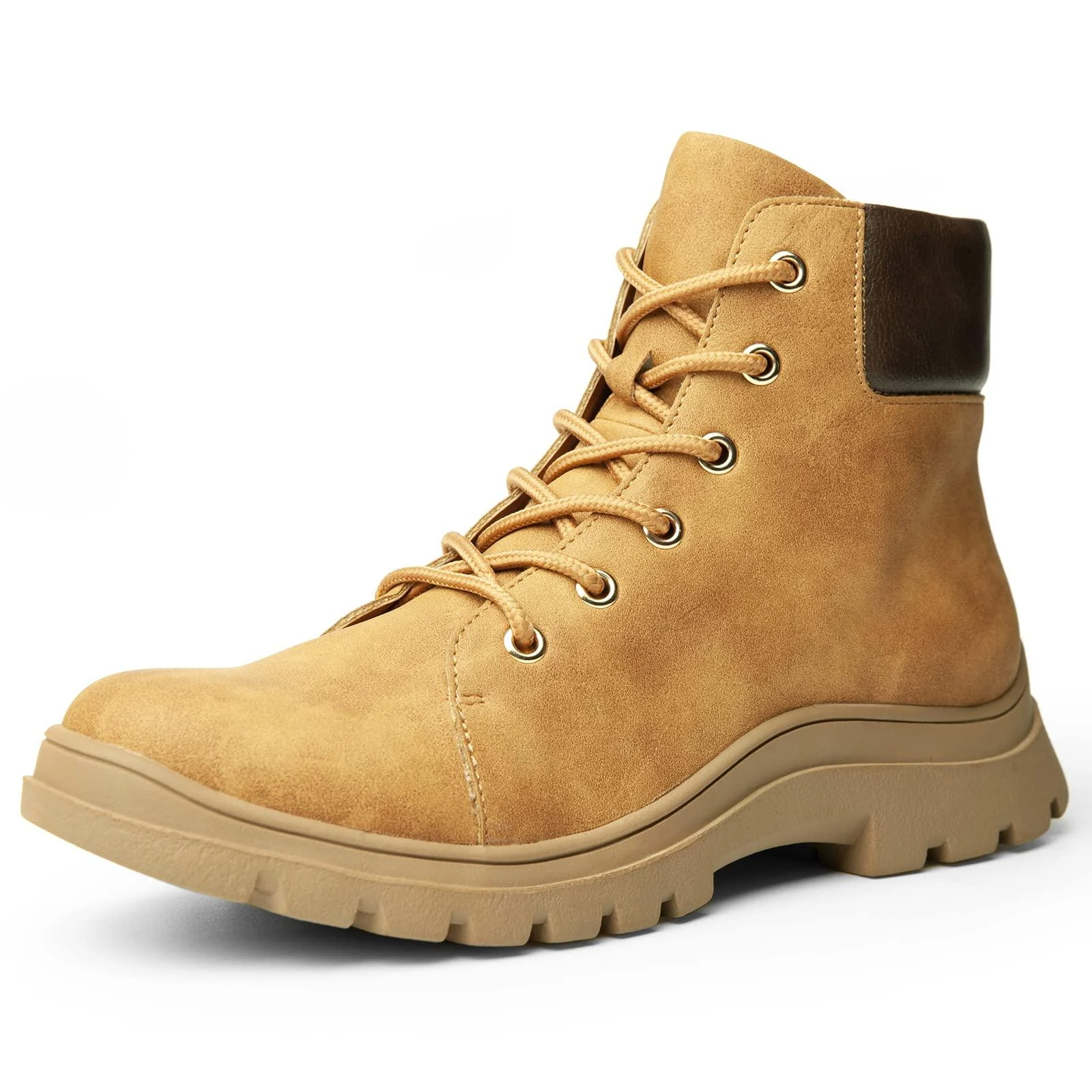 ICHIGO Women s Hiking Boots Side Zipper Lace-up Winter Backpacking Boots 6 Brown