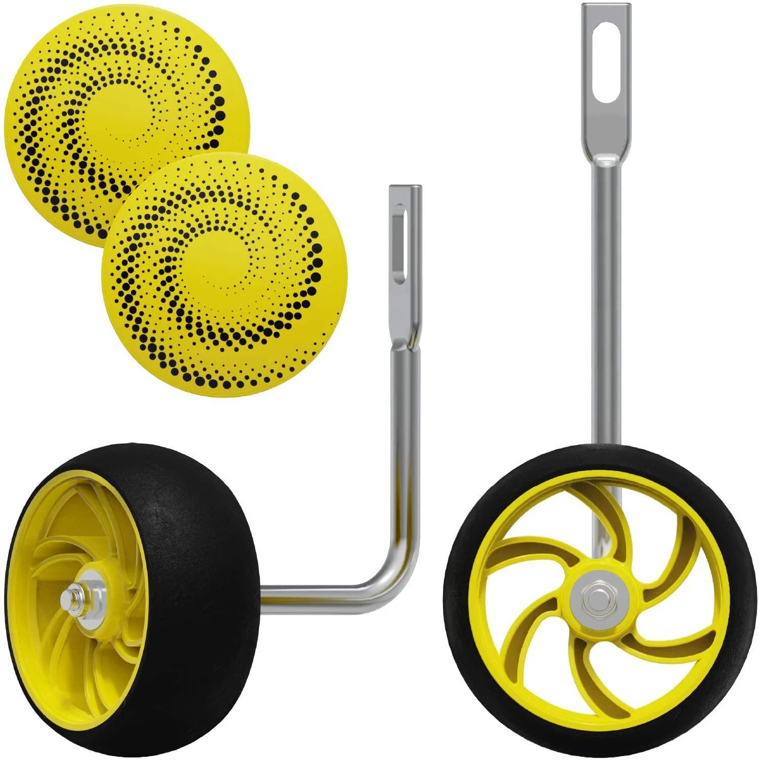 Ultraverse Kids Bike Training Wheels for 12 14, 16, 18, 20 Inch Tire Size with Wide Silent Wheels - Only for Single Speed Bicycles - Great Trainer Stabilizers for Girls, Boys Bike - Yellow Kit for 20 inch bike