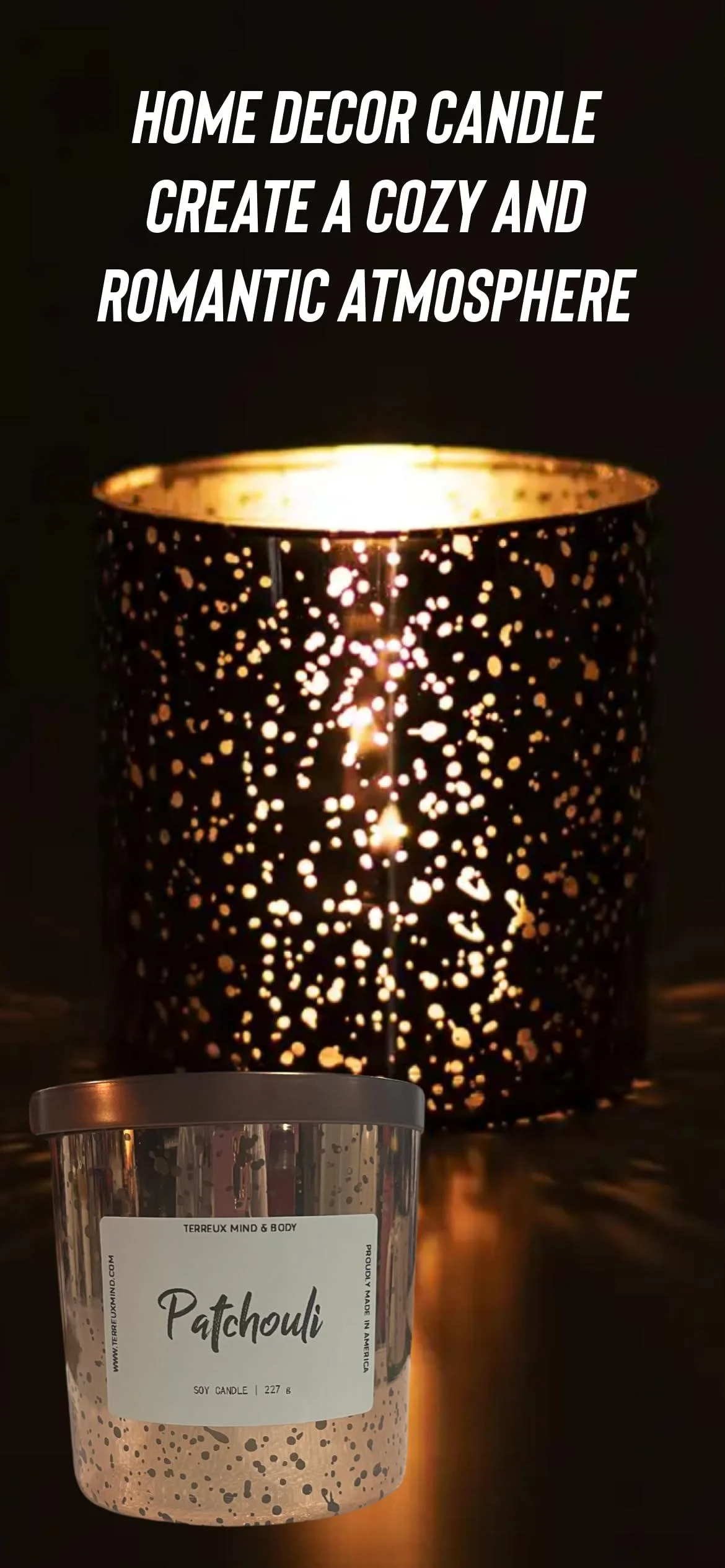 Patchouli Scented Candle - Soy Candle 45 Hour Plus Burn Time - Aromatherapy Candle for Men Women - Housewarming Gift All Natural Relaxing Aromatherapy Candles