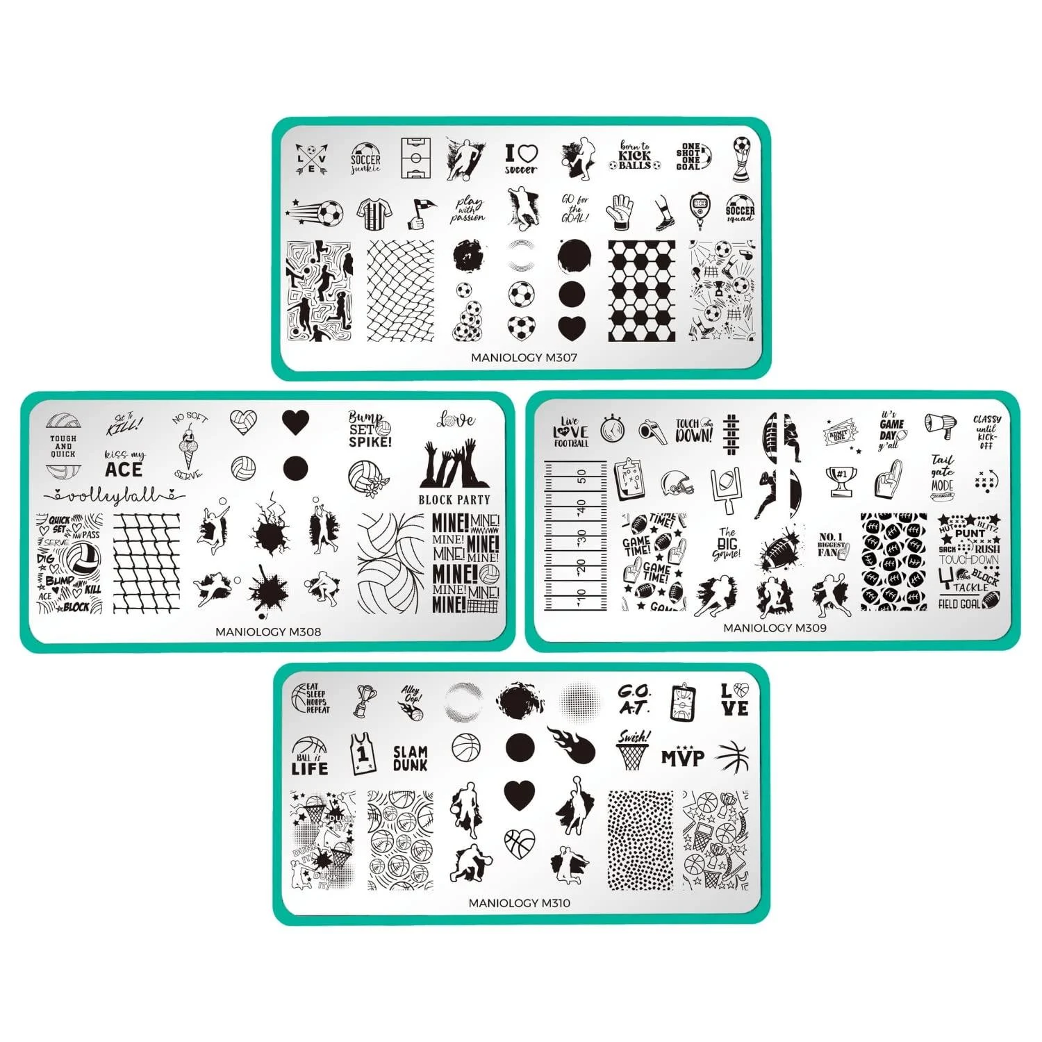 Maniology Game On Nail Stamping Plate Set Sports-Inspired Manicures and Nail Art Designs