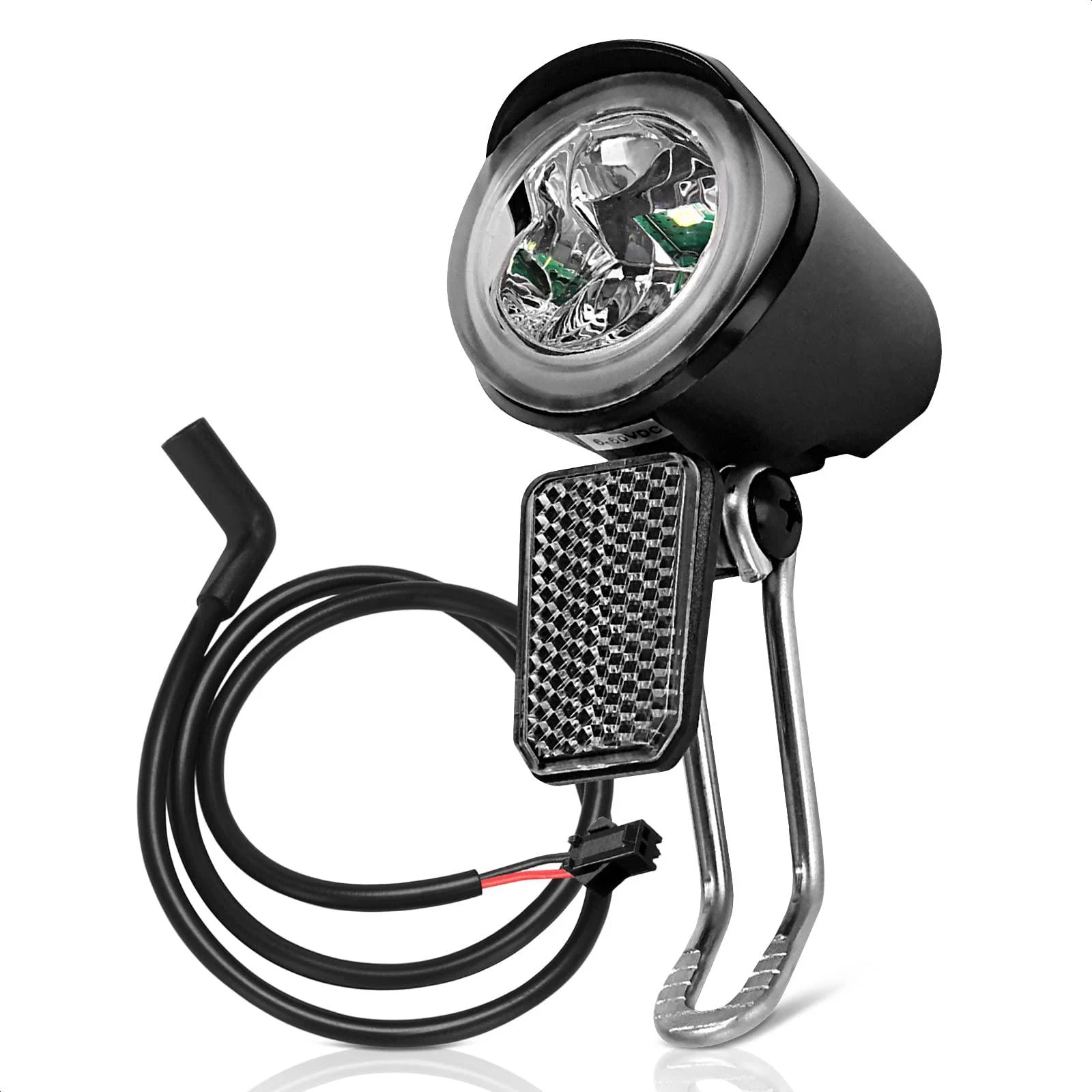 Bike Headlight for Night Riding - Ebike Headlight for Bike Cycling Lights for Road Bike LED Light Connector - 6V 12V 24V 36V 48V 60V Waterproof Bicycle Light for Bike Front Light Mountain Bike Light