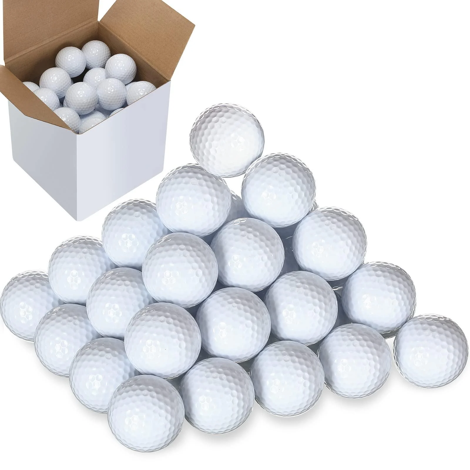 50 Pieces Practice Golf Balls Bulk 45 g Solid Rubber Golf Training Balls High Bounce Performance for Hit Away Swing Driving Range Indoor Outdoor Training() - Jerify