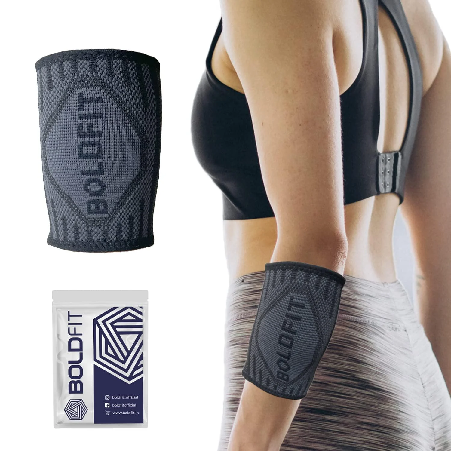 Boldfit Wrist Sleeves for Men & Women Wrist Band/Wrap for Gym. Wrist Wrap/Straps Gym Accessories for Men & Women Hand Grip & Wrist Support. While Workout - Black - Medium (WristSleeveBlackM)