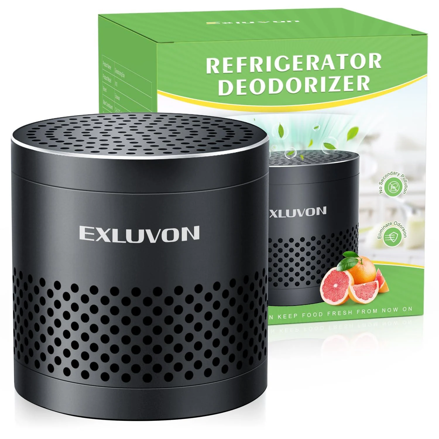 Exluvon Fridge Deodorizer Odor Eliminator Refrigerator Deodorizer Kitchen Gadgets Black