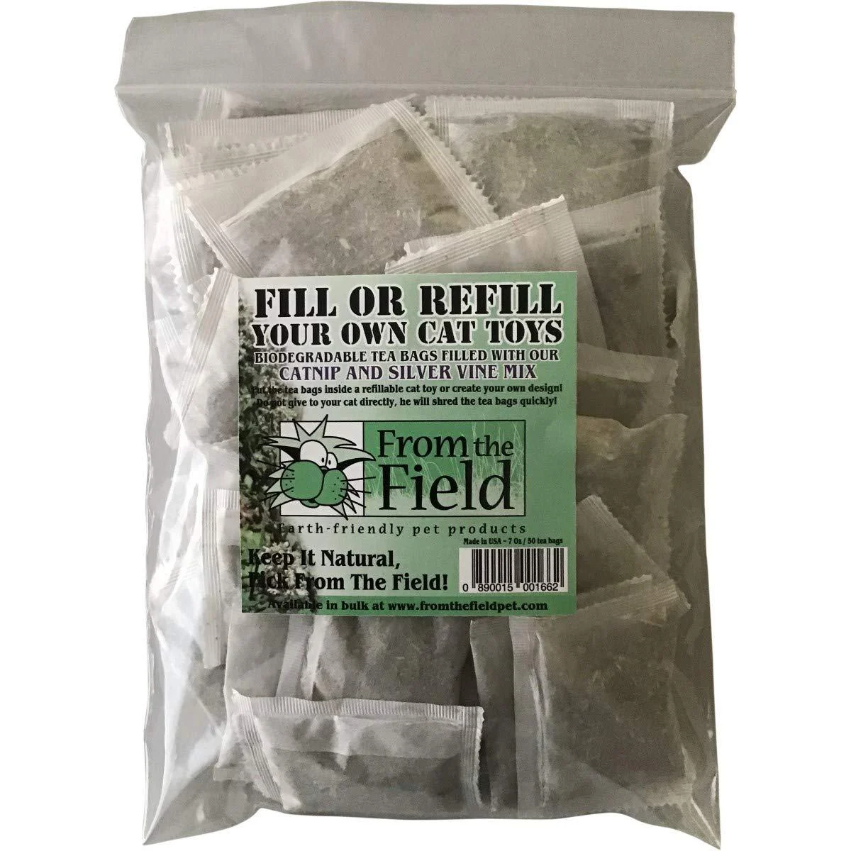 From The Field Fill Or Refilll Your Own Catnip Tea Bags 50