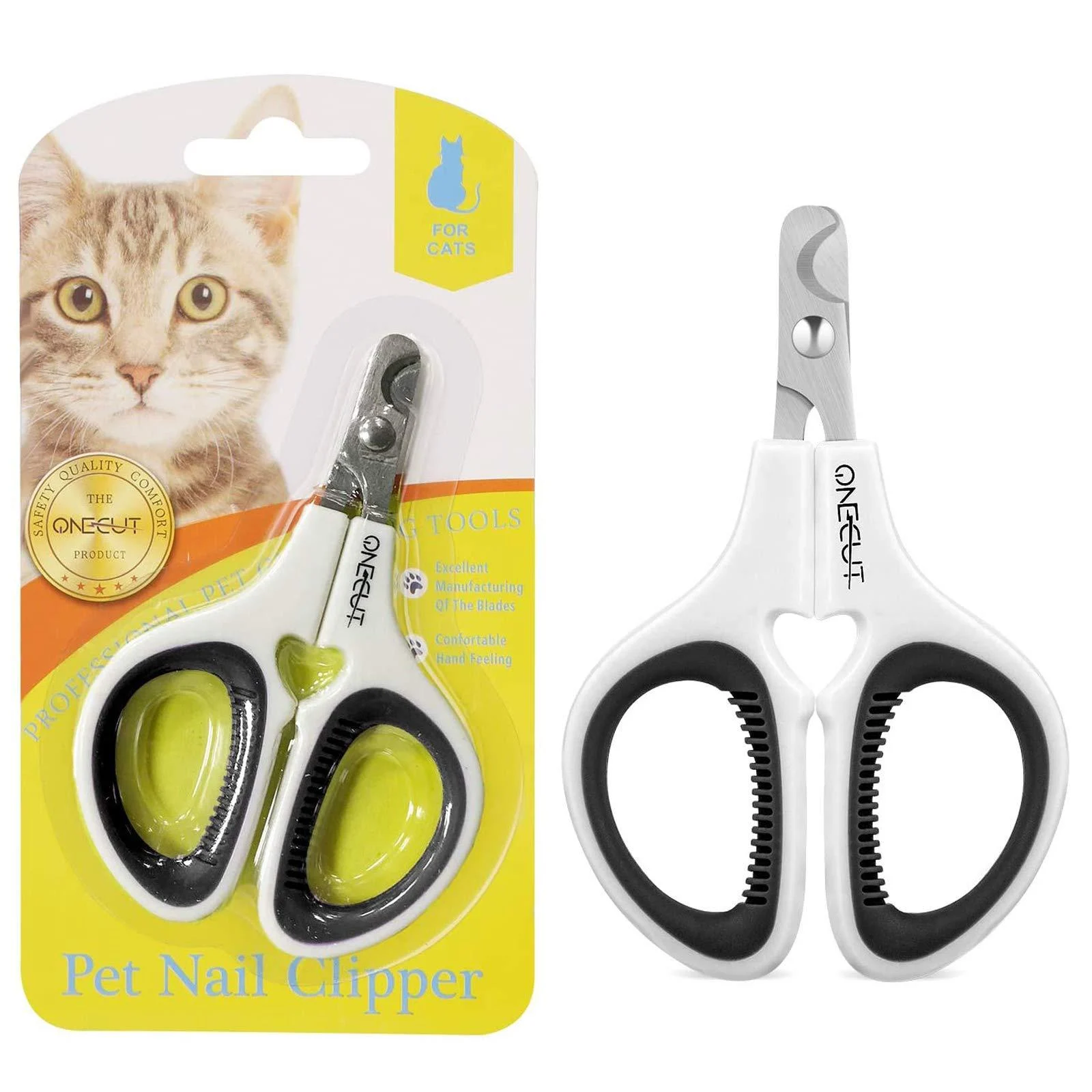 SEGMINISMART OneCut Pet Nail Clippers Updated Version for Cats and Kittens Black