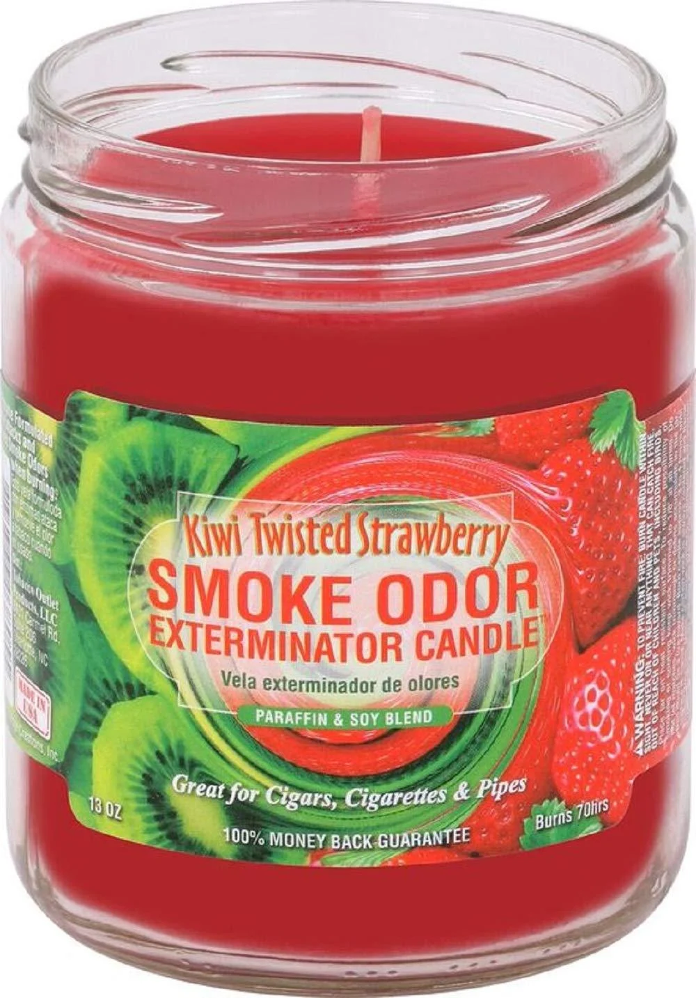 Smoke Odor Exterminator 13 oz Jar Candles Kiwi Twisted Strawberry Pack of 2